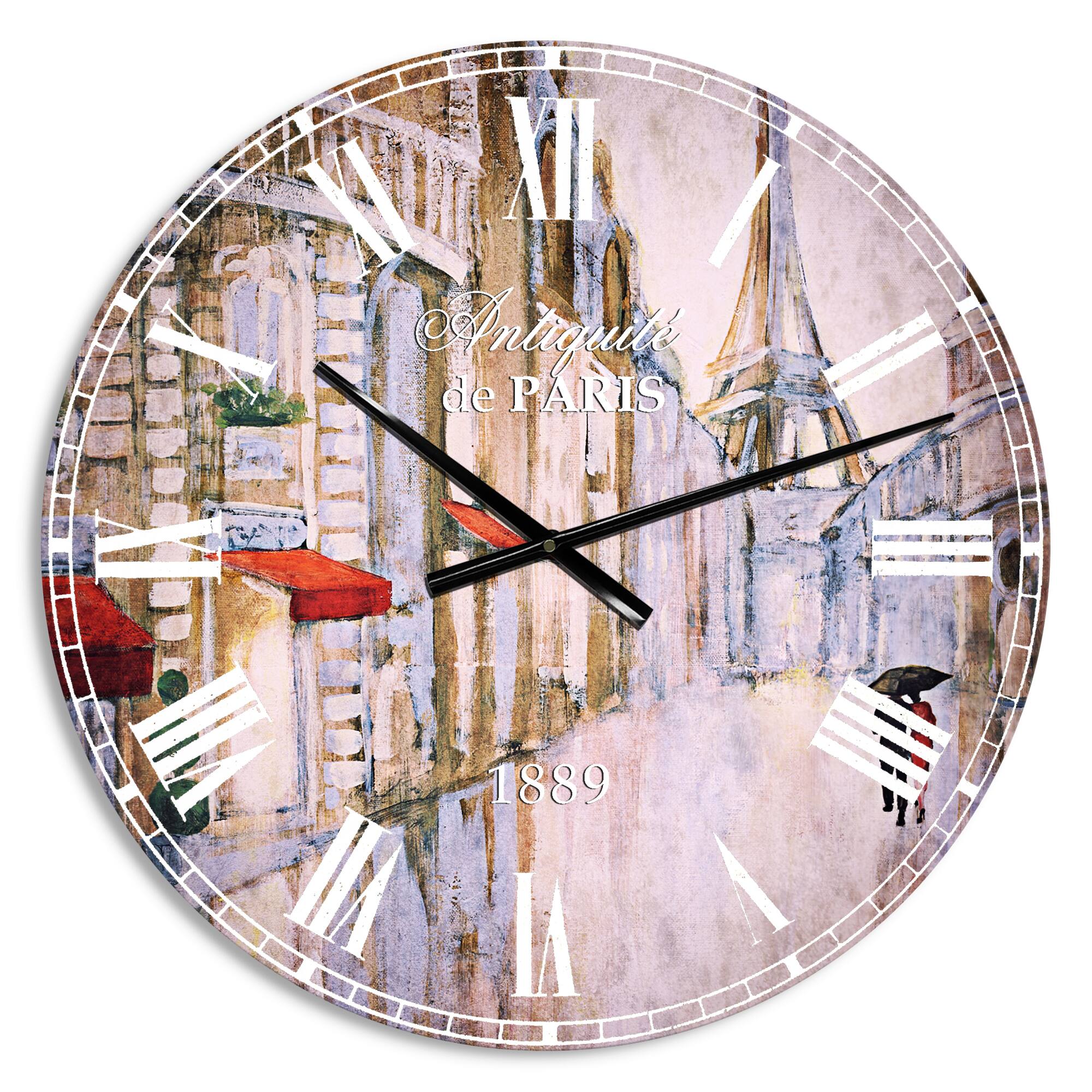 Designart 'Love In Paris Iii French Country Wall Clock