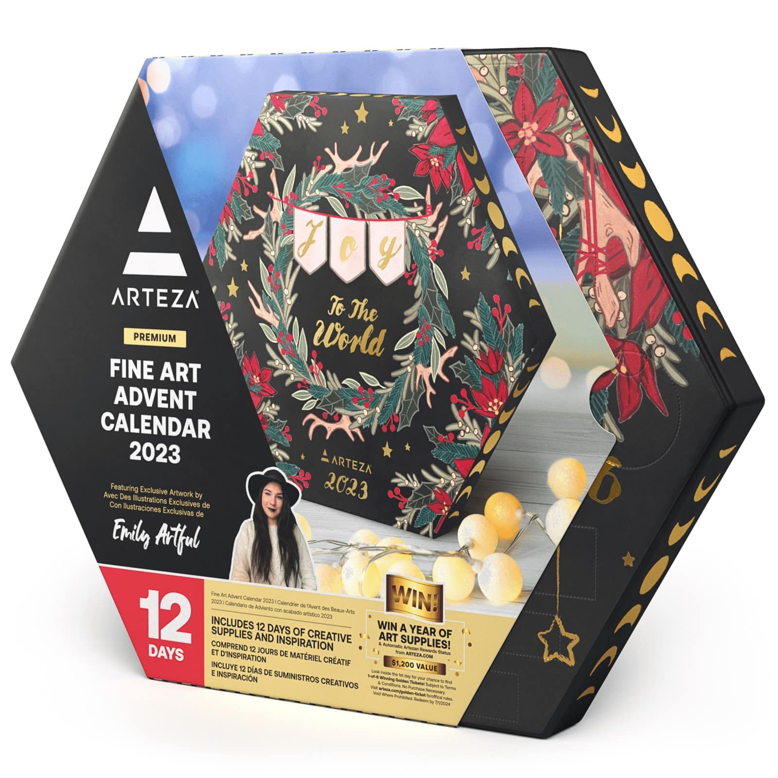 Arteza&#xAE; 12 Day Joy to the World Fine Art Christmas 2023 Advent Calendar