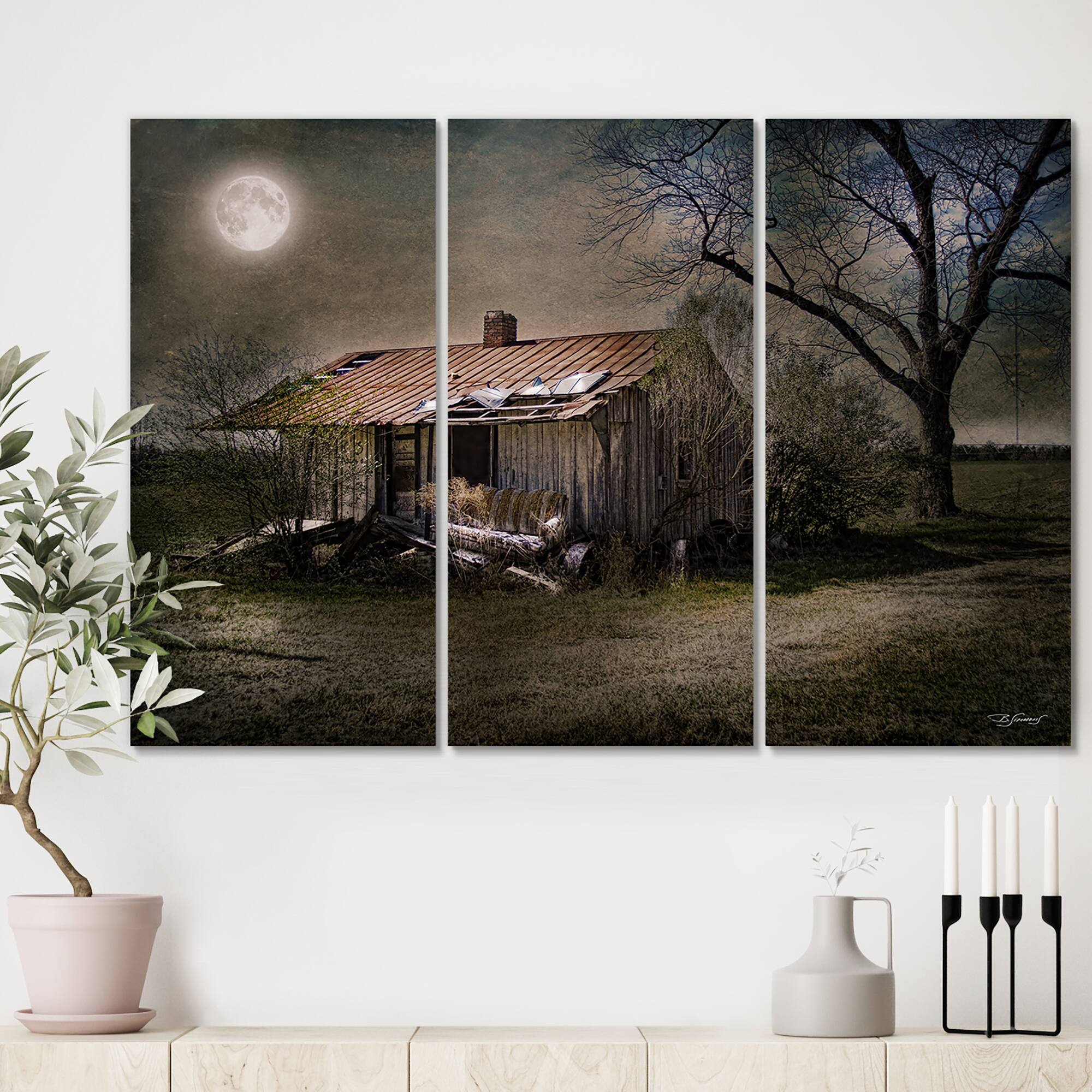 Designart - Forgotten in Moonlight - Farmhouse Canvas Artwork