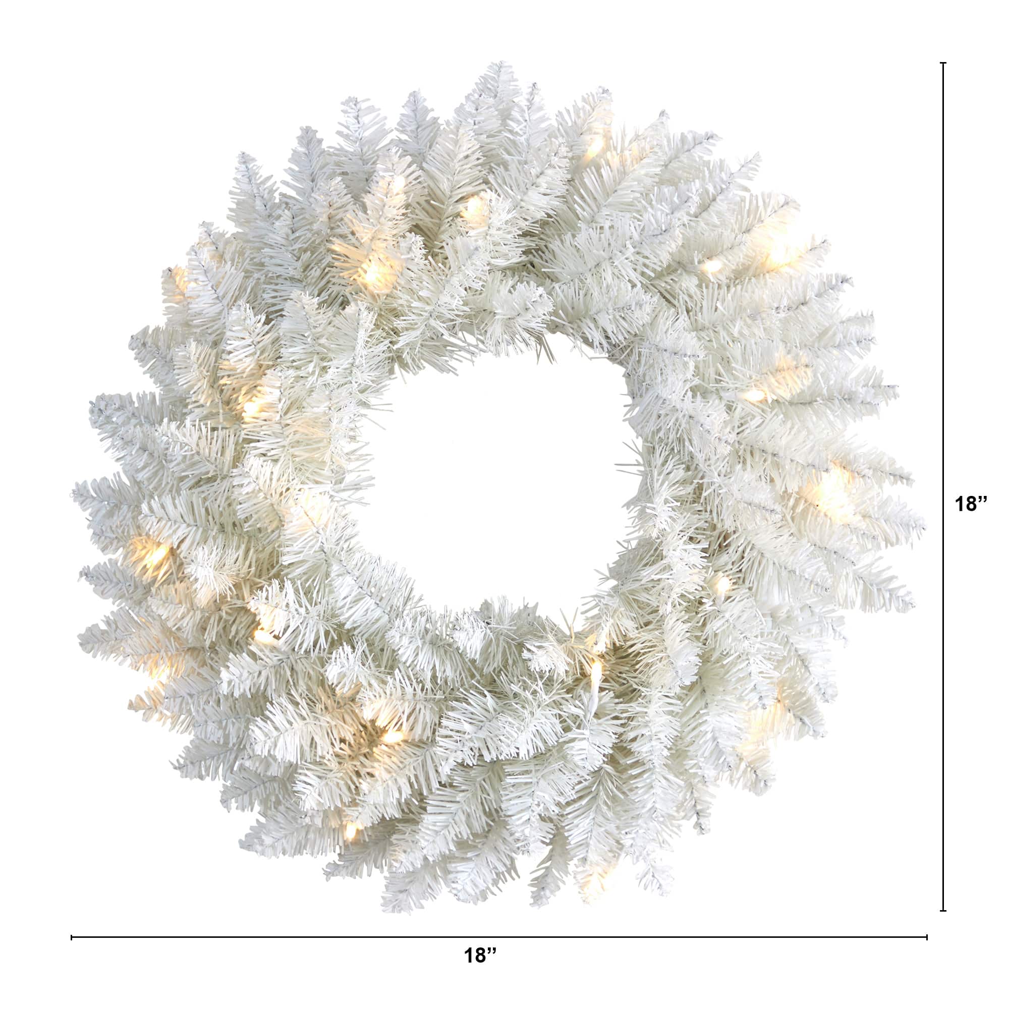 18" Pre-Lit Colorado Spruce Christmas Wreath