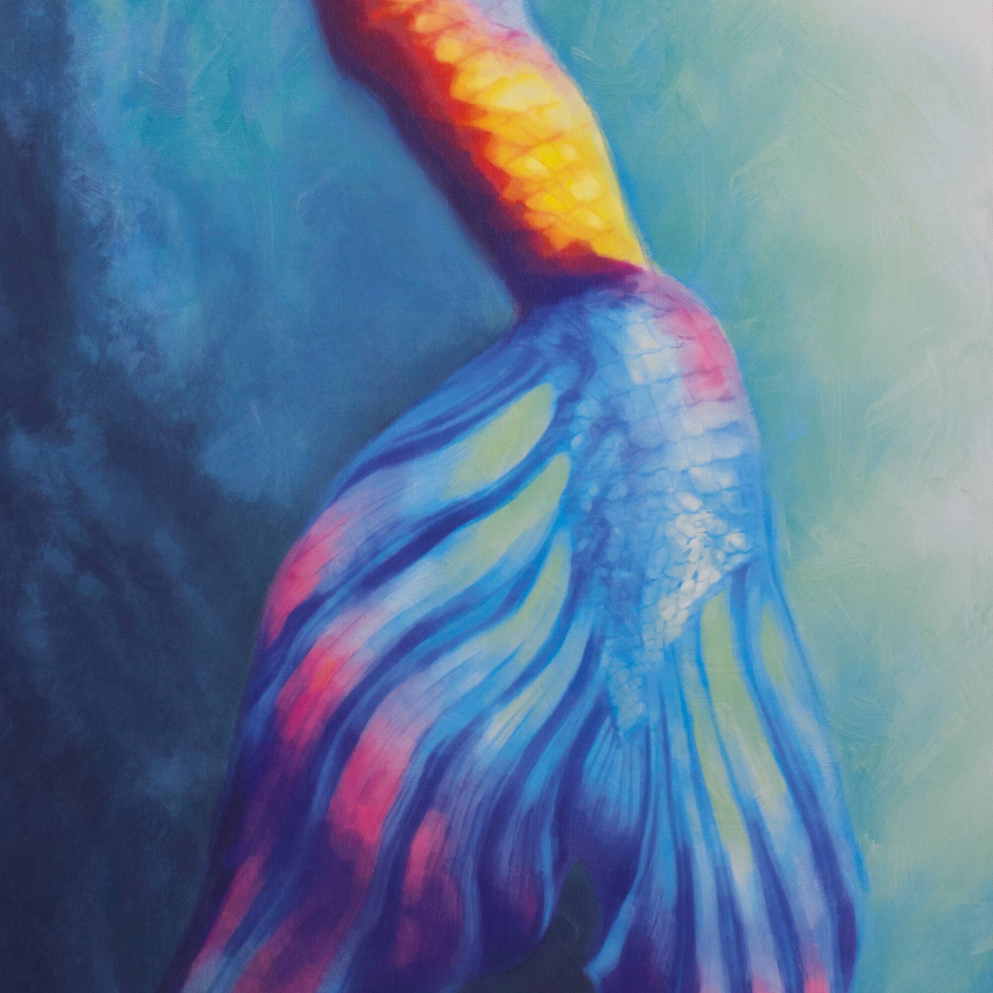 Mermaid Tail Outdoor Canvas Art Print - 16&#x22;x48&#x22;