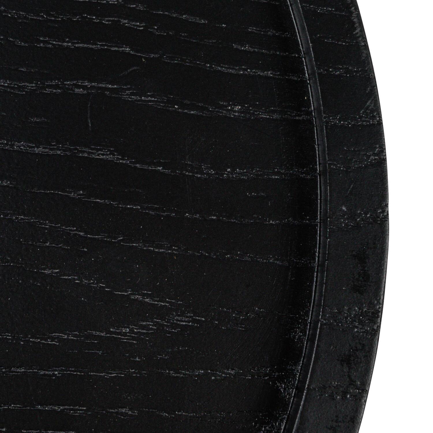 Hello Honey&#xAE; 2ft. Black Wood Top Modern Round Metal Accent Table