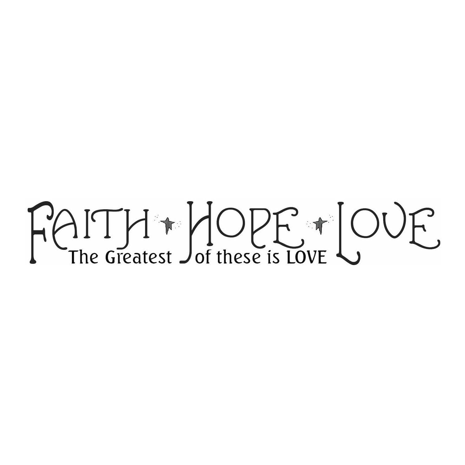 RoomMates Faith, Hope &#x26; Love Peel &#x26; Stick Quotable Wall Decal