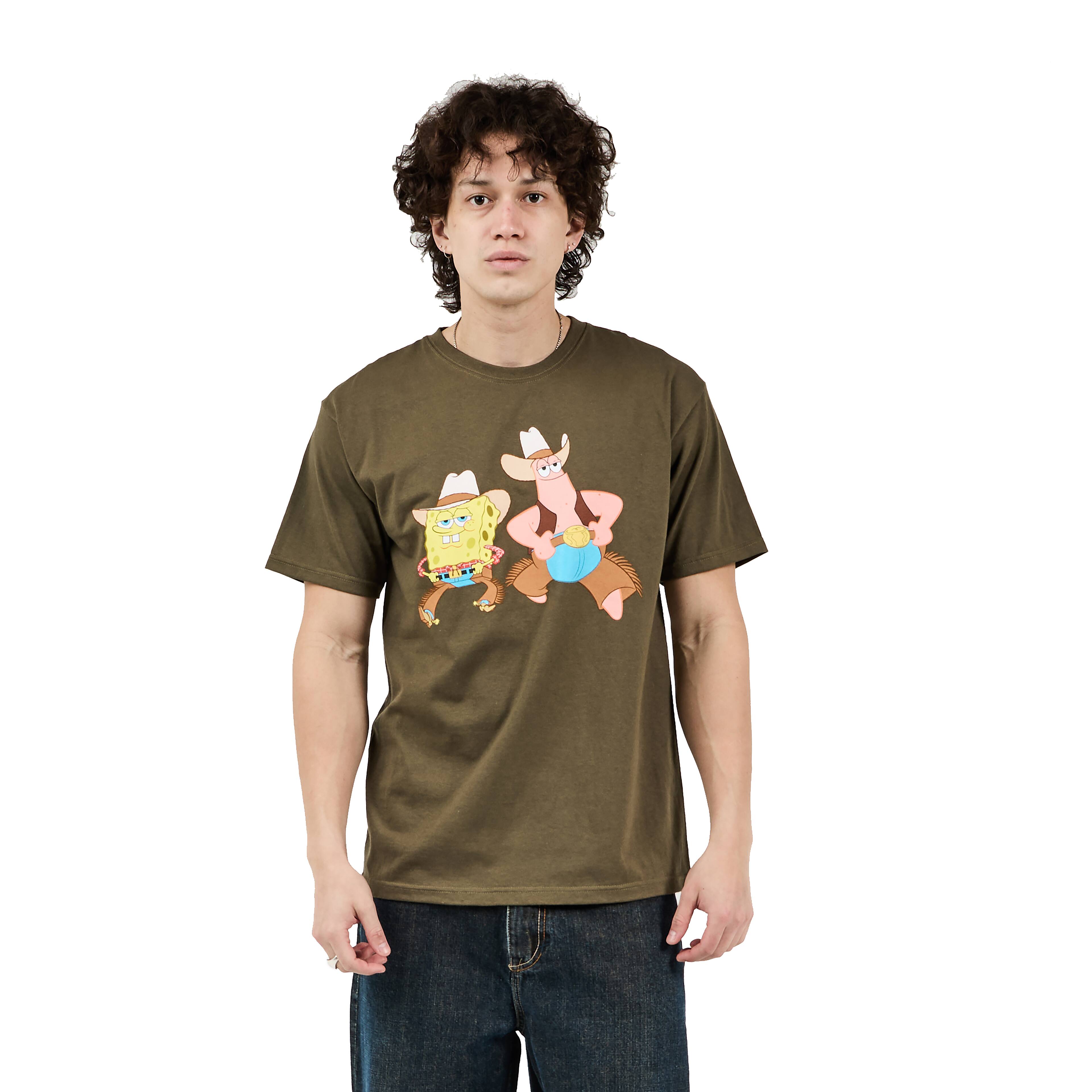 Olive SpongeBob &#x26; Patrick Cowboy Adult T-Shirt