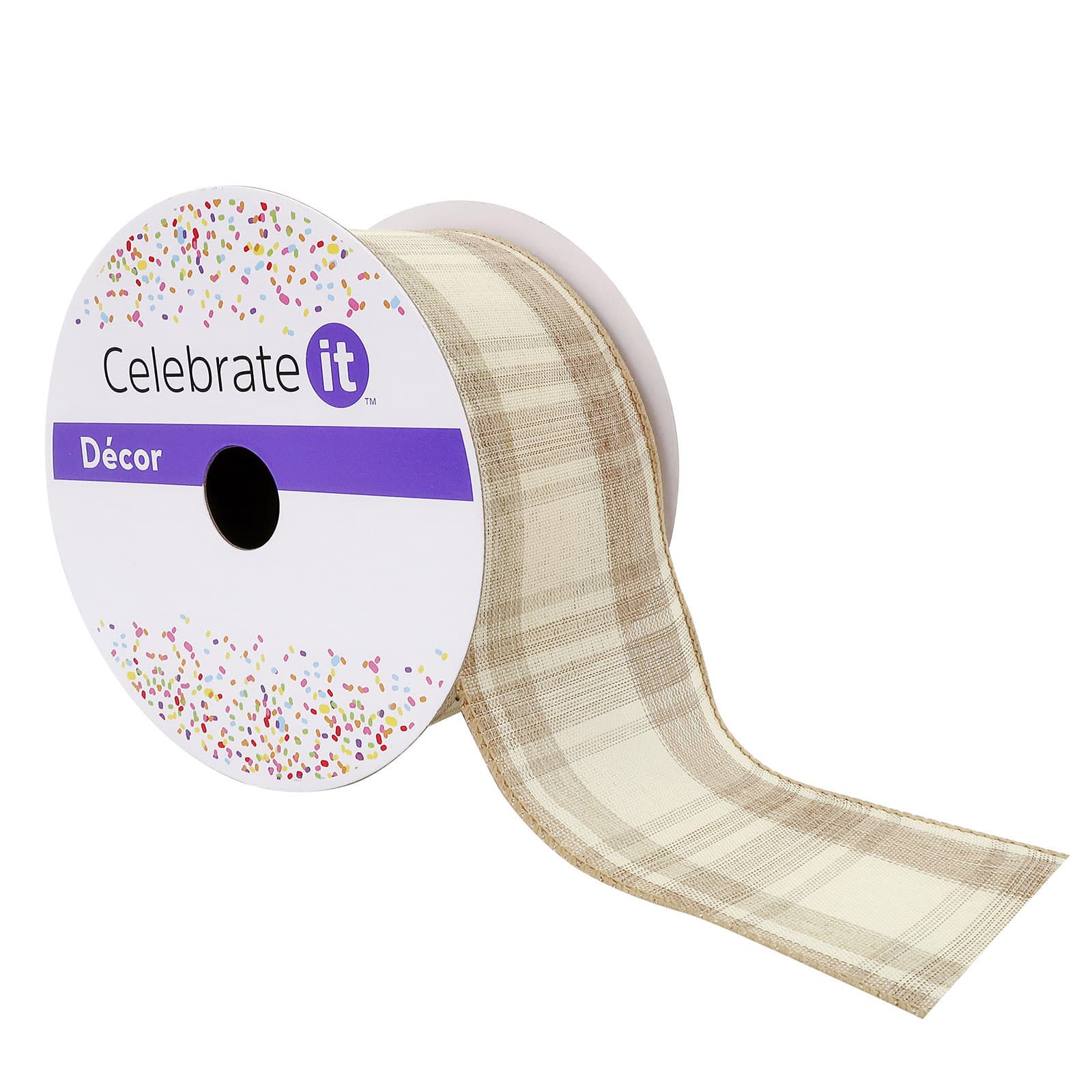 12 Pack: 2.5" x 25ft. Wired Plaid Ribbon by Celebrate It™ Décor