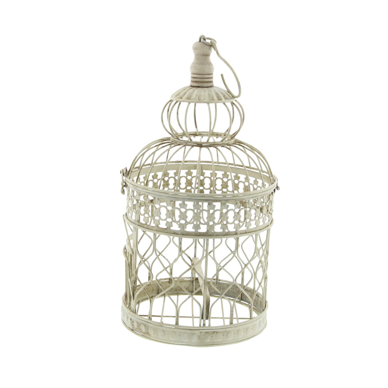 Cream Metal Vintage Birdcage Set