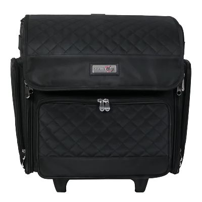 Everything Mary Black Quilted Deluxe Rolling Papercraft Craft Case