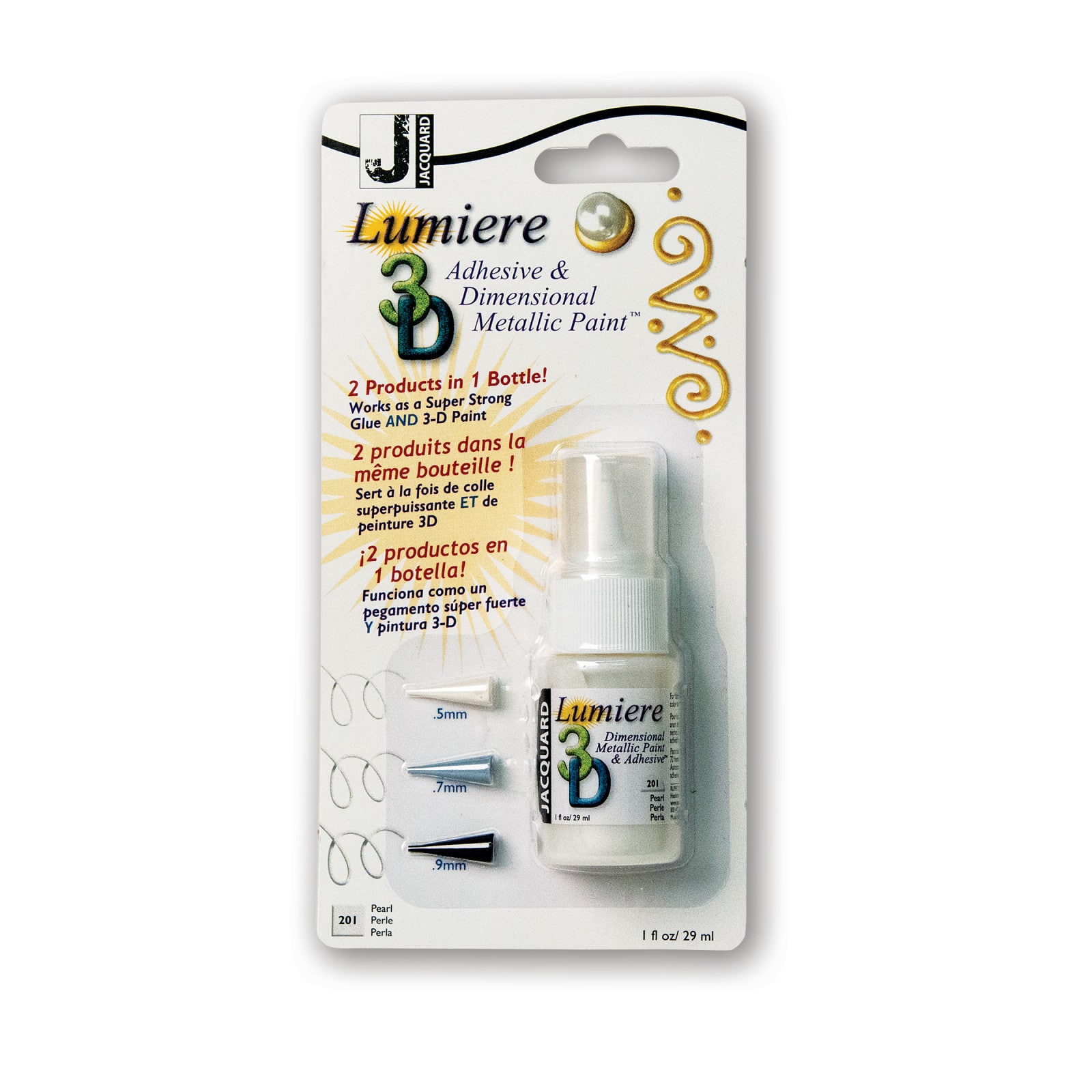 Jacquard Lumiere 3D® Pearl Adhesive & Dimensional Paint™