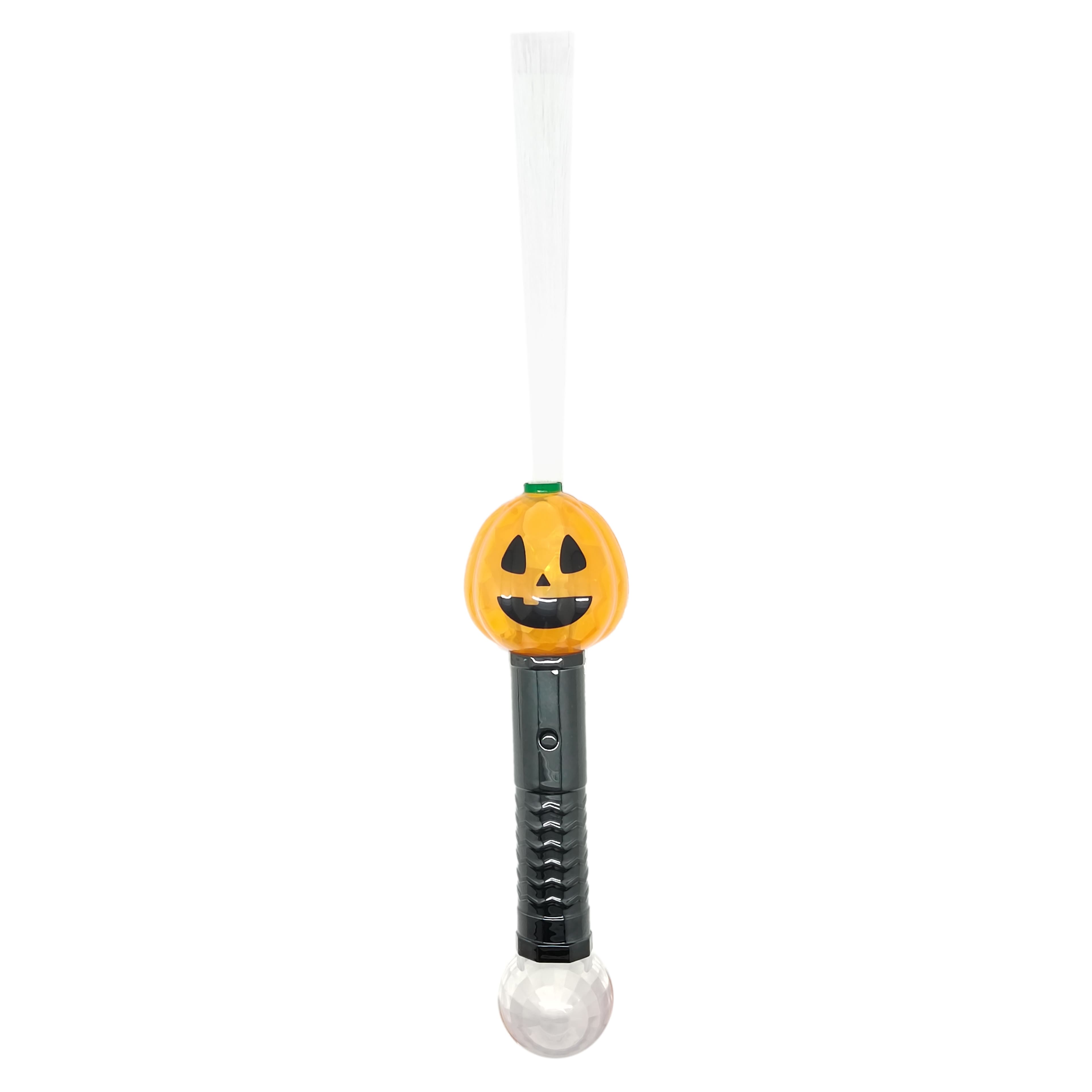 Orange Jack-O&#x27;-Lantern Light-Up Fiber Wand