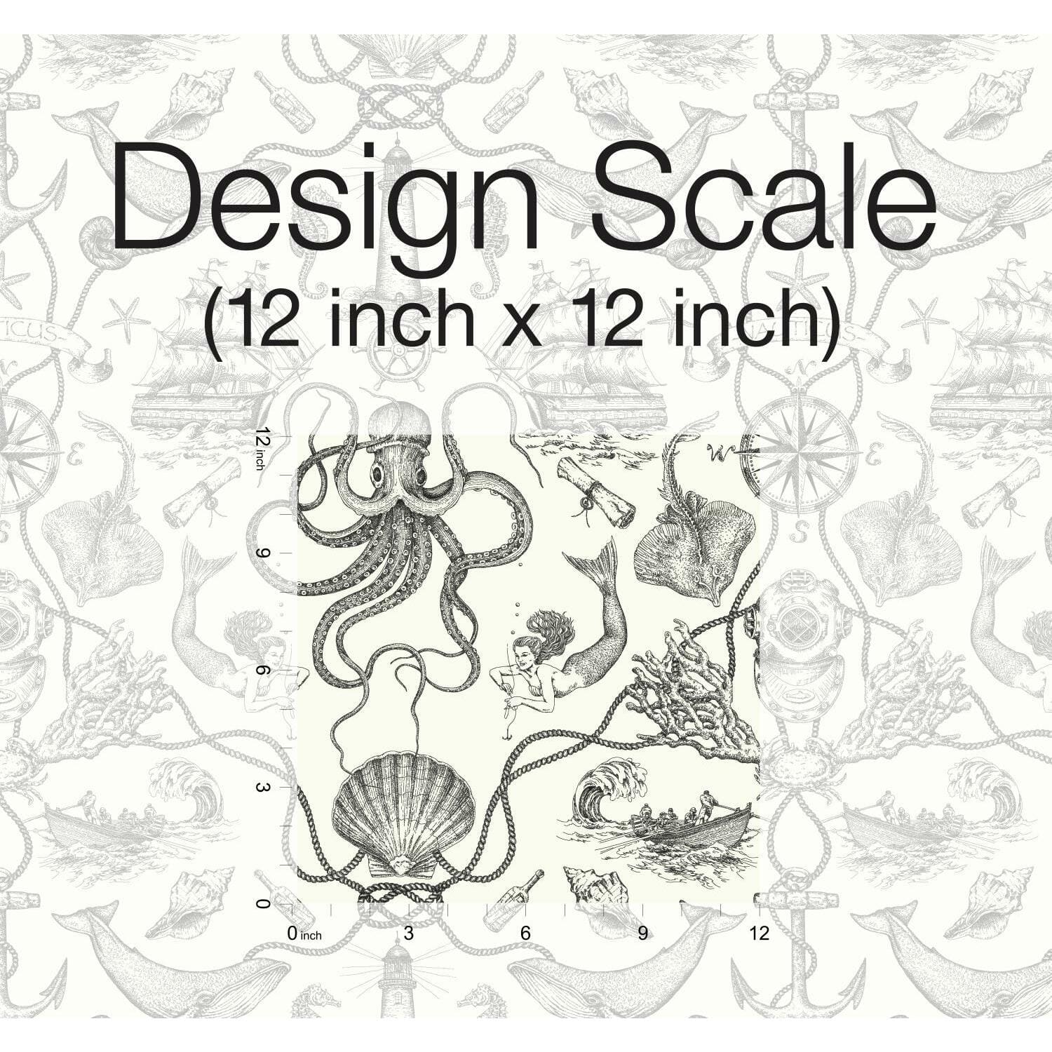 RoomMates Deep Sea Toile Peel & Stick Wallpaper