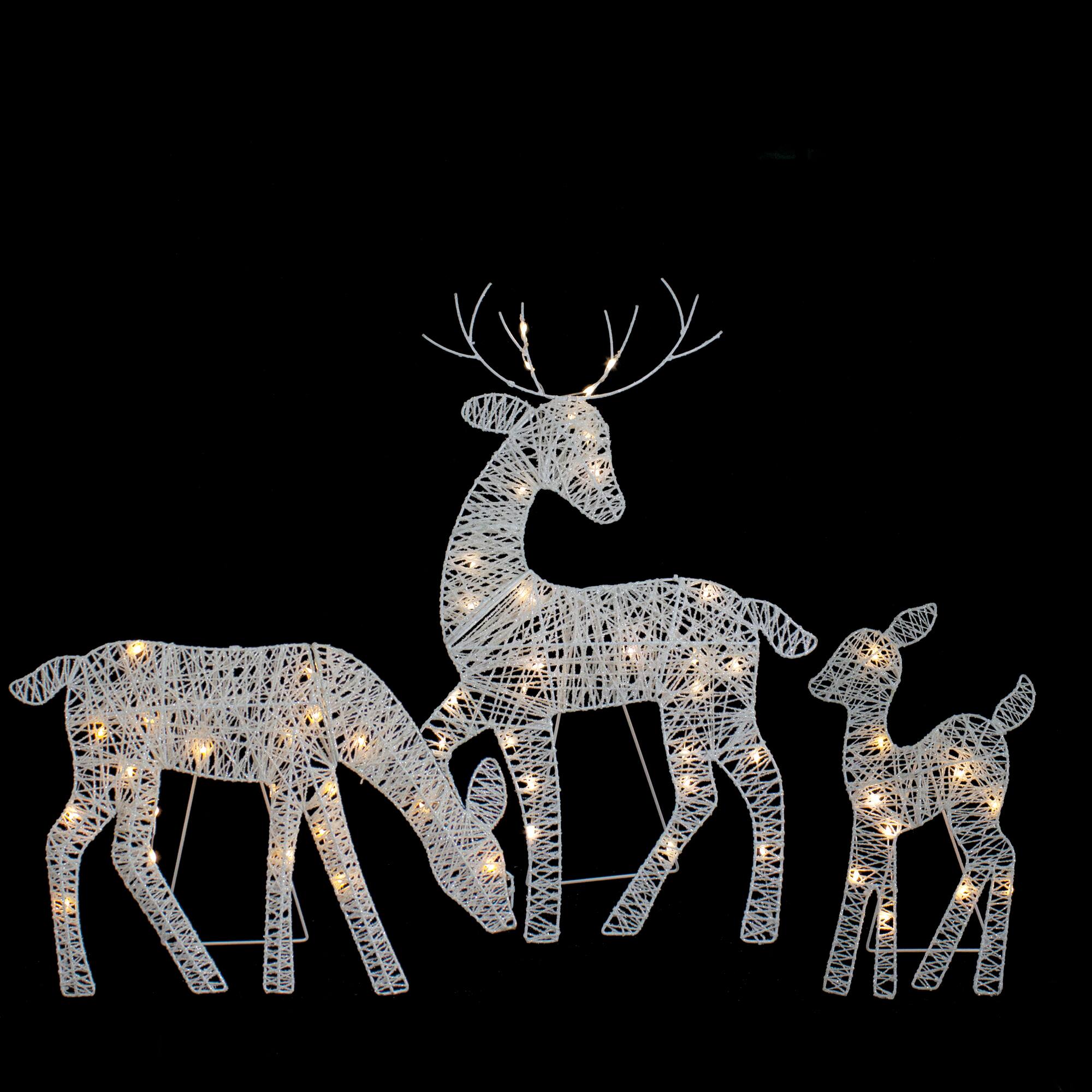 White LED Reindeer Family Outdoor Christmas Décor Set Michaels