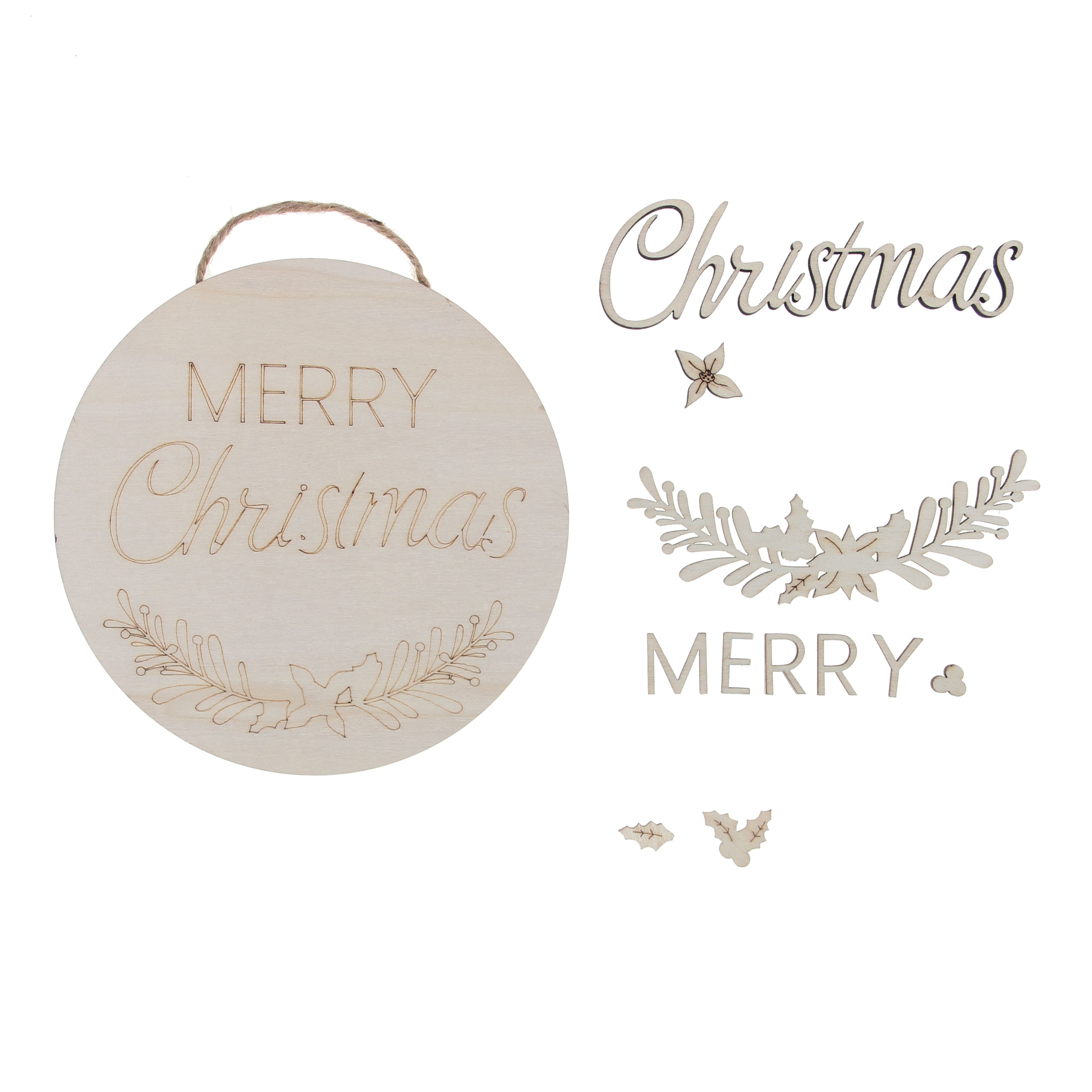 6&#x22; Merry Christmas DIY Wood D&#xE9;cor Kit by Make Market&#xAE;