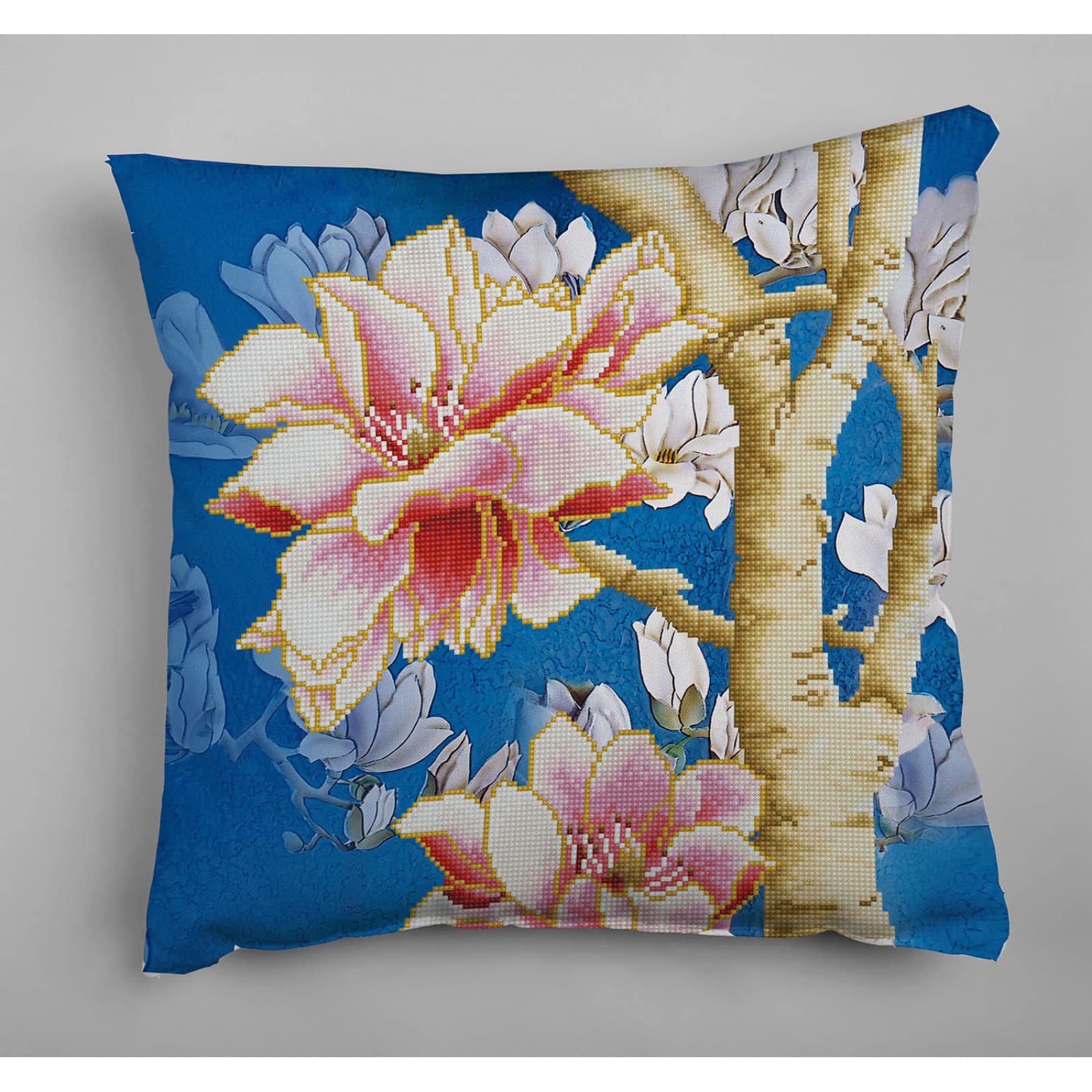 Diamond Dotz® Intermediate Magnolias On Blue 2 Diamond Painting Kit