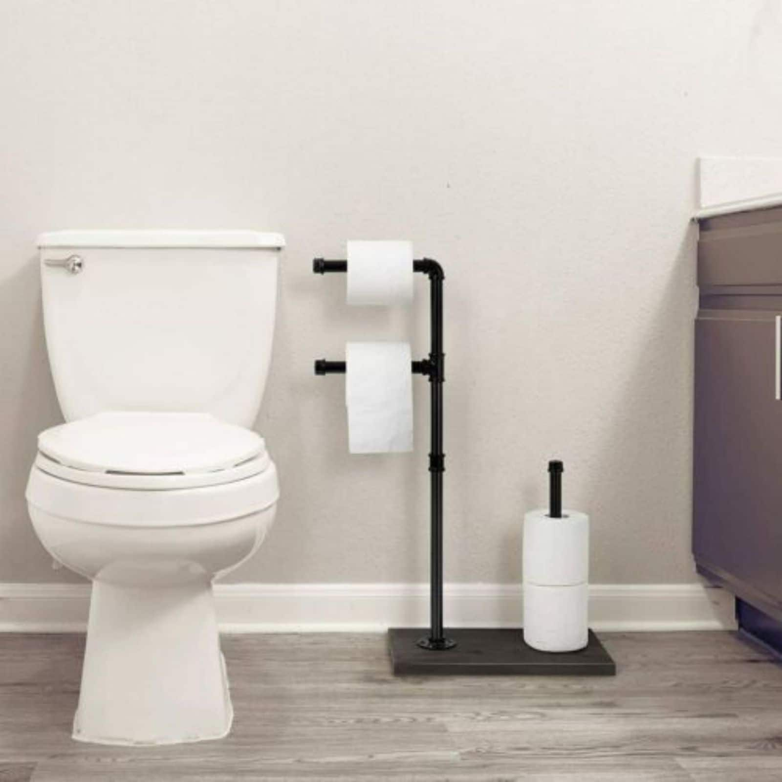 Black Commercial Toilet Paper Holder with Shelf