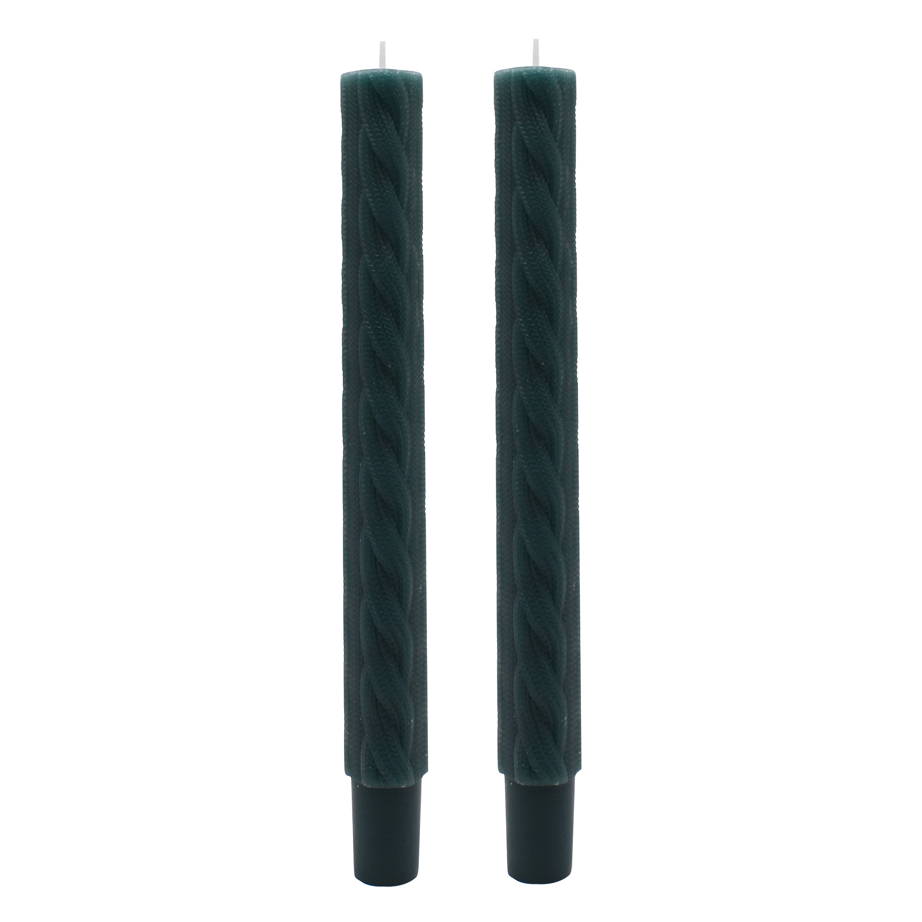 10&#x22; Green Faux Knit Taper Candles, 2ct. by Ashland&#xAE;