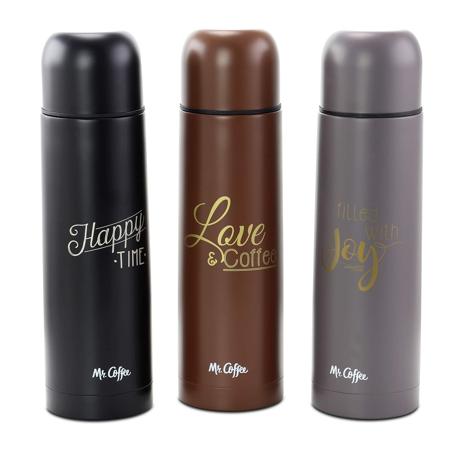 Mr. Coffee Luster Javelin 16oz. Stainless Steel Thermal Travel Bottle Set