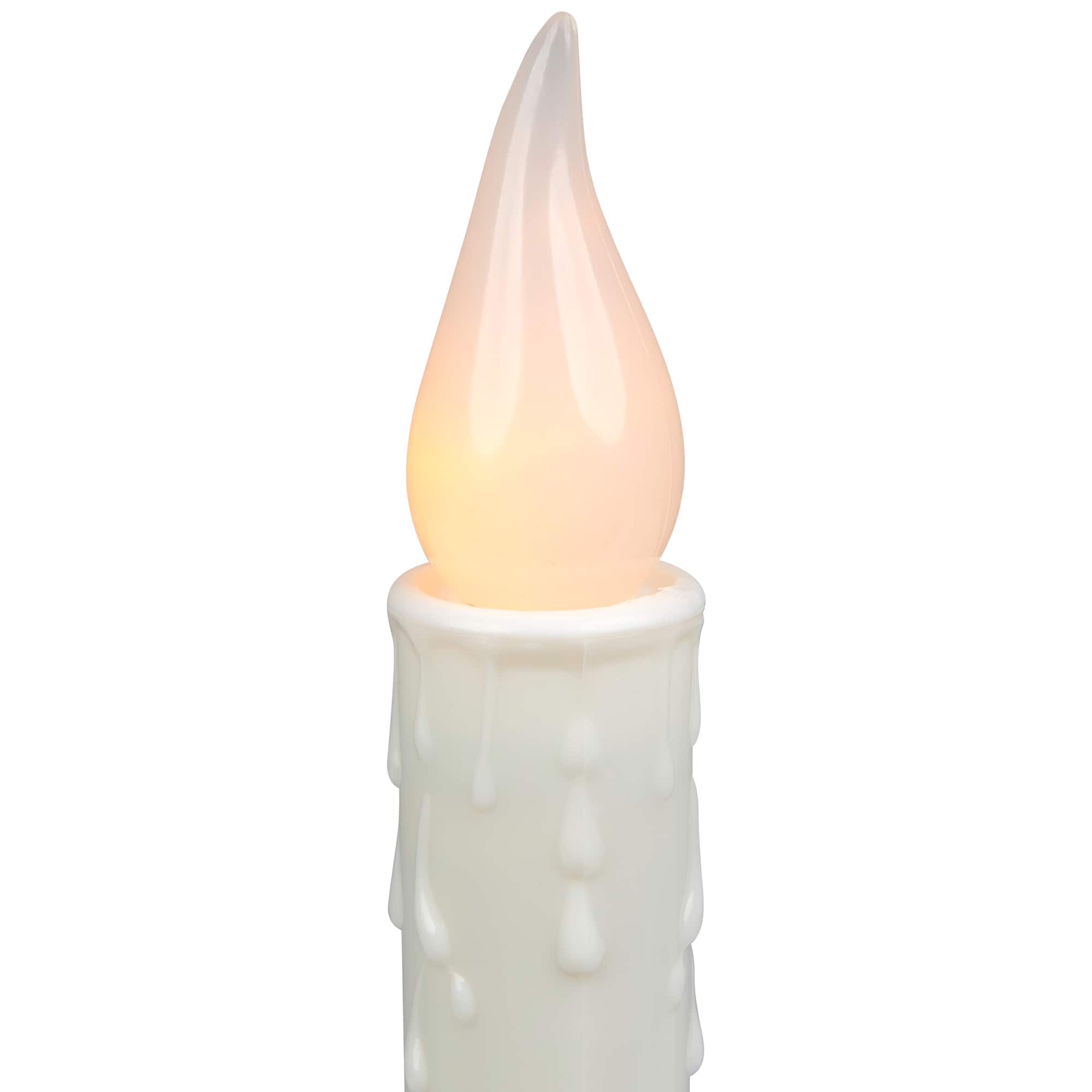 White & Gold LED C5 Flickering Window Christmas Candle Lamp With Timer