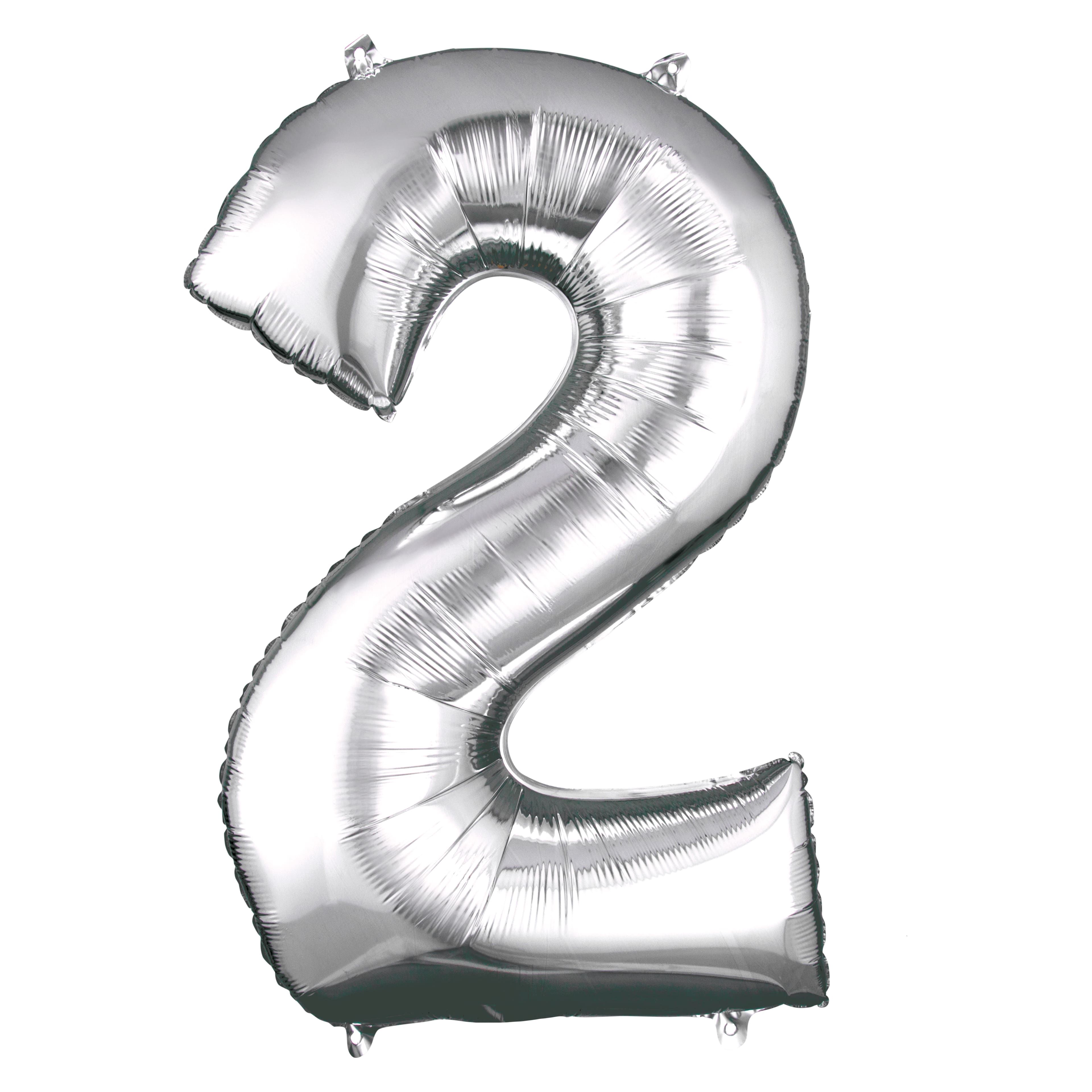 34" Silver Number Mylar Balloon