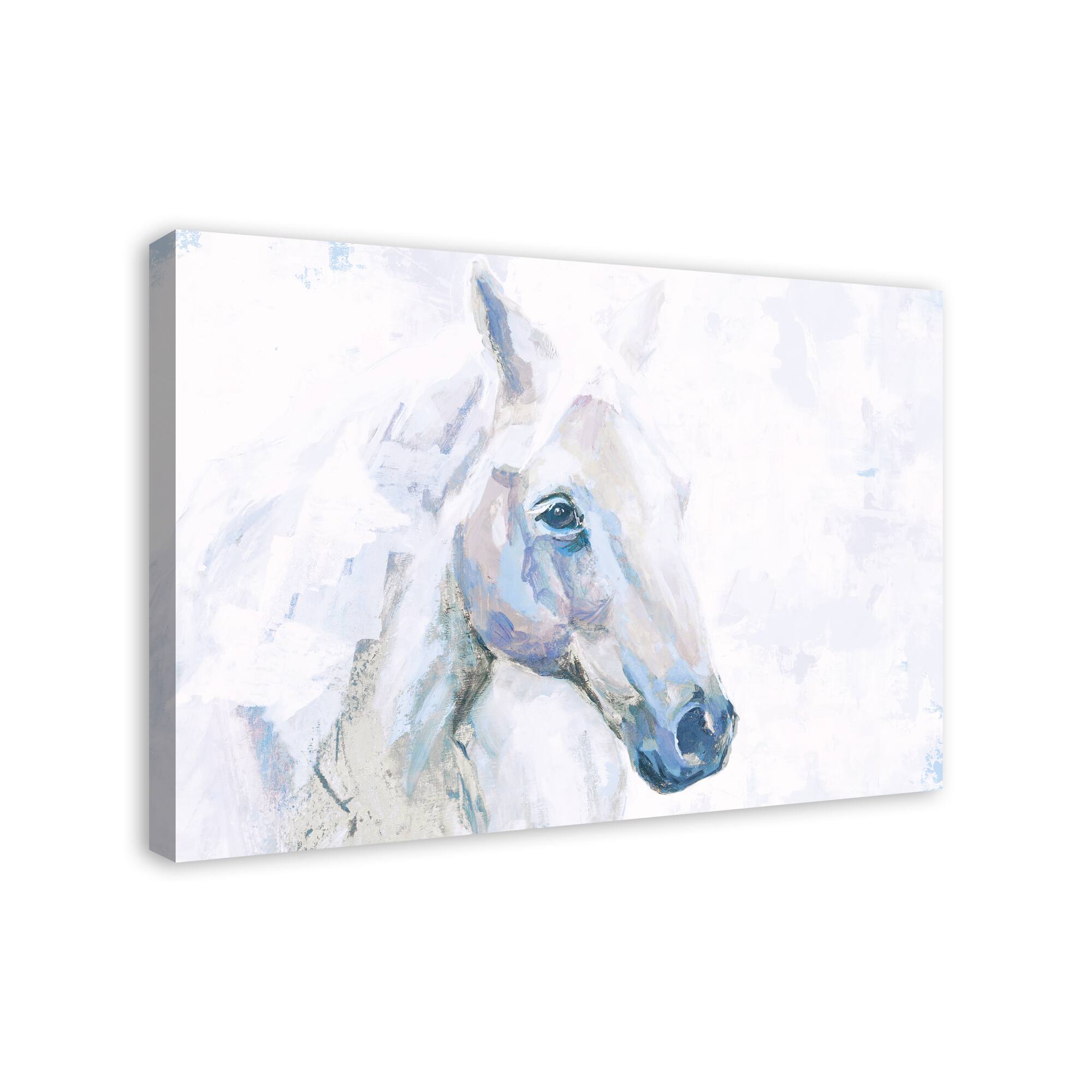 Light Blue Horse 36&#x22; x 24&#x22; Canvas Wall Art
