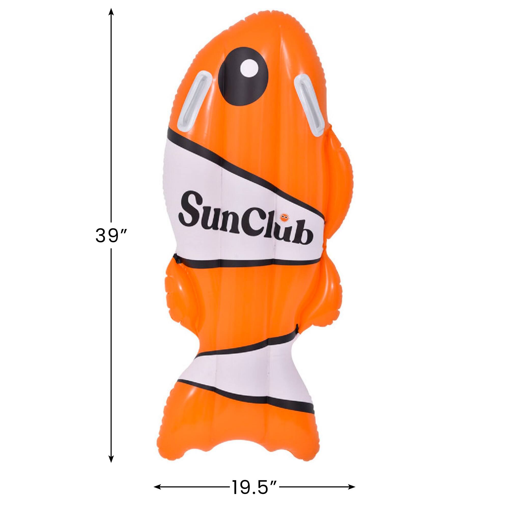 SunClub 3.25ft. Orange & White Inflatable Clown Fish Swimming Kickboard