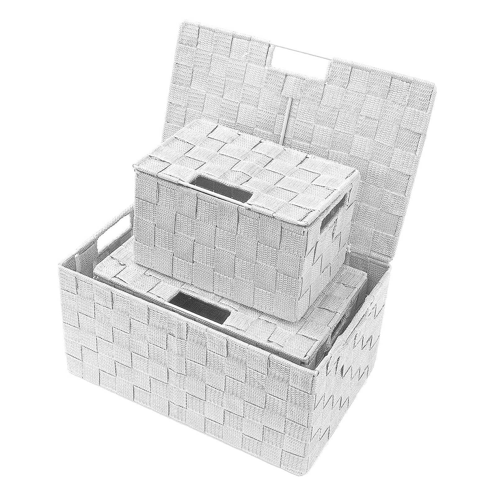 Sorbus 3-Piece Woven Basket with Lid Set