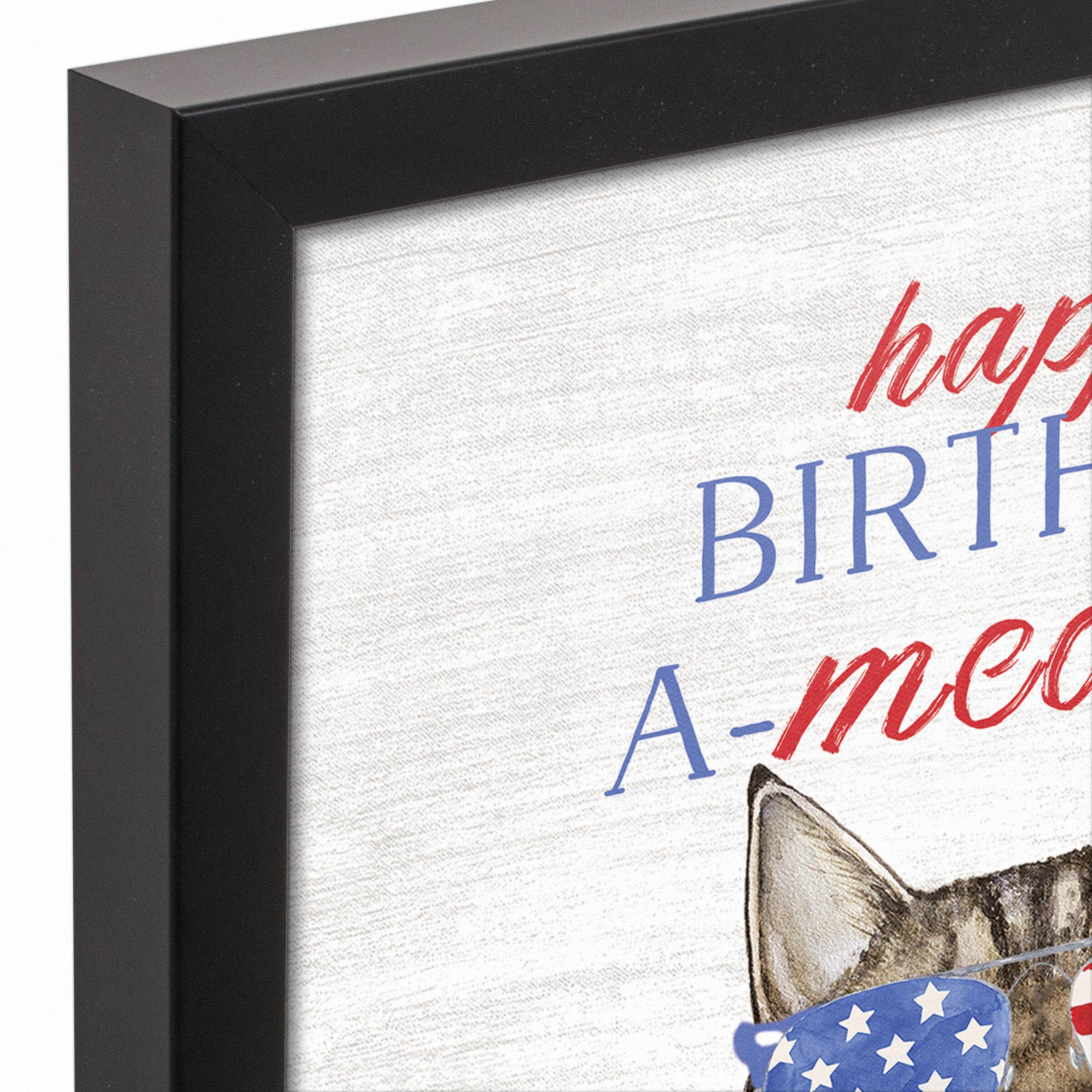 A-Meow-ica Black Framed Canvas