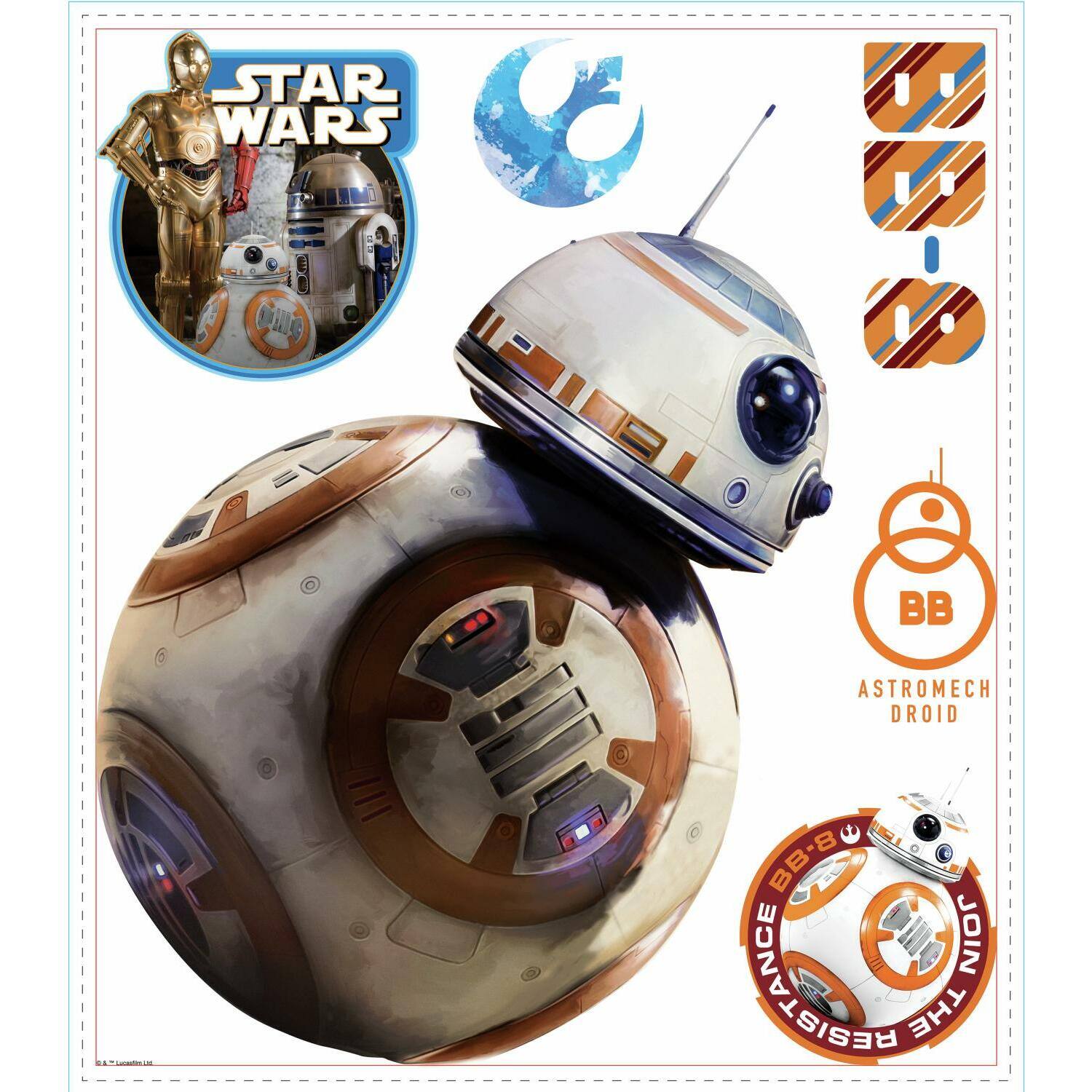 RoomMates Star Wars Episode VII BB-8 Peel & Stick Giant Decal | Michaels®