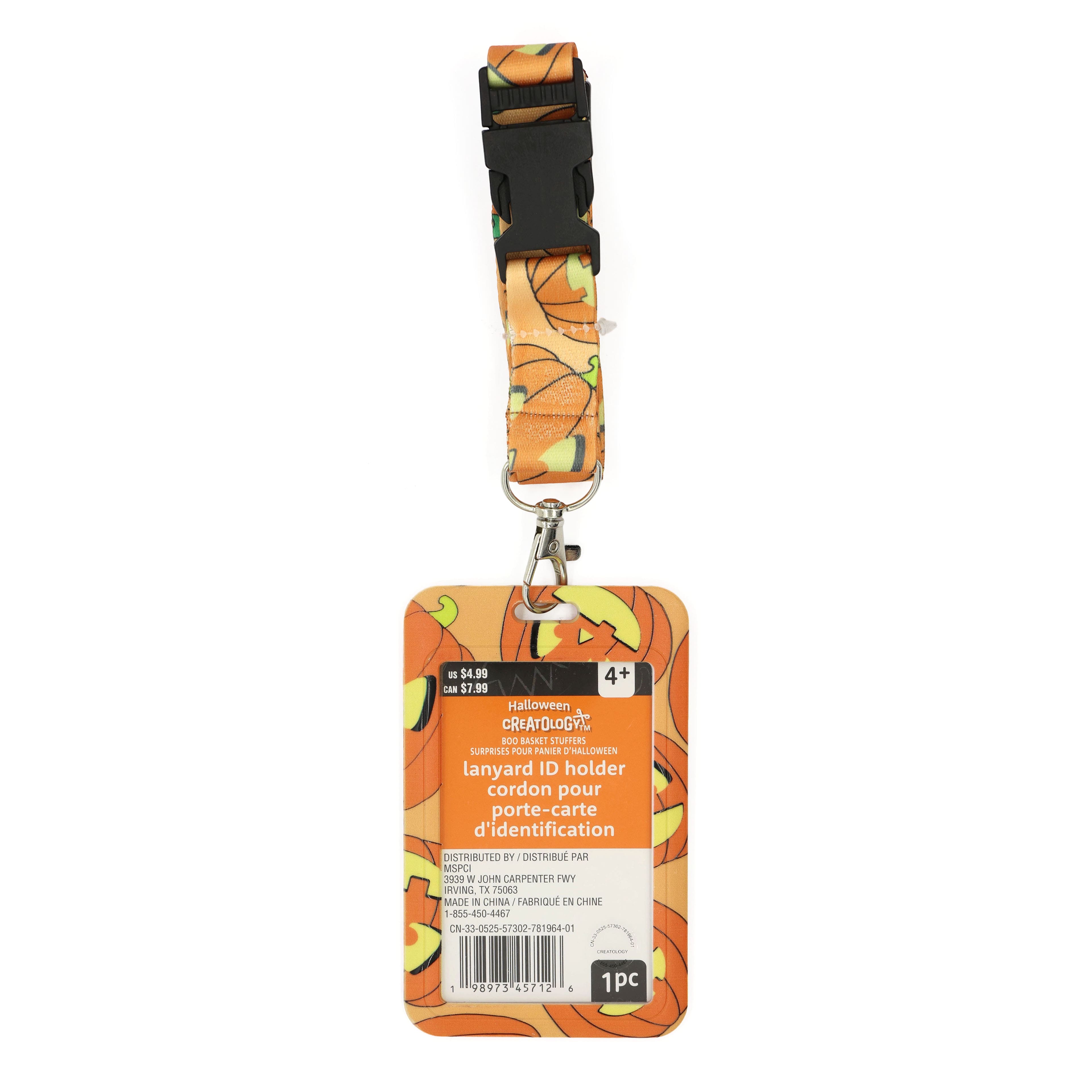 Orange &#x26; Yellow Jack-O&#x27;-Lantern Lanyard ID Holder by Creatology&#x2122;