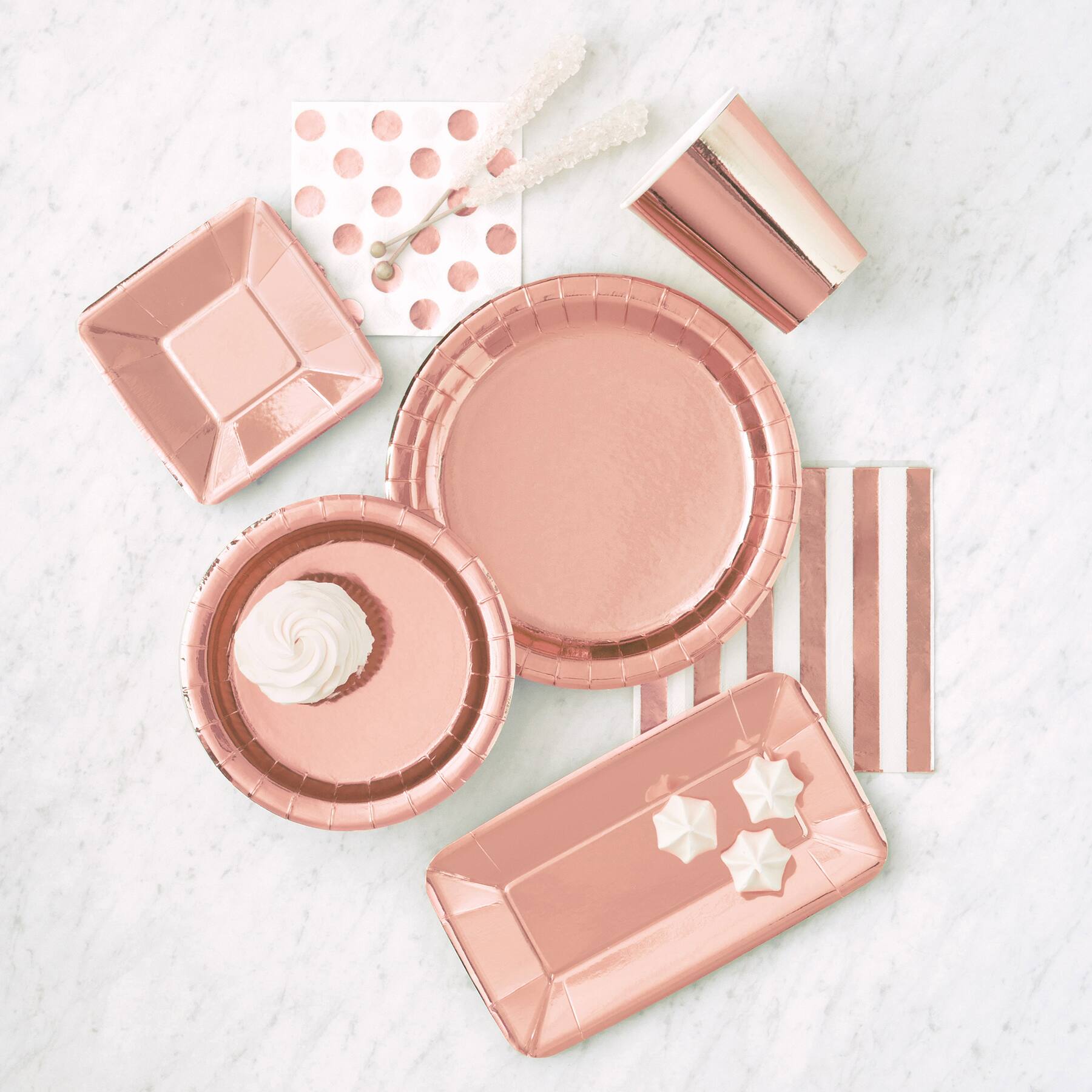 Rose Gold Paper Plates Rose Gold Party Supplies