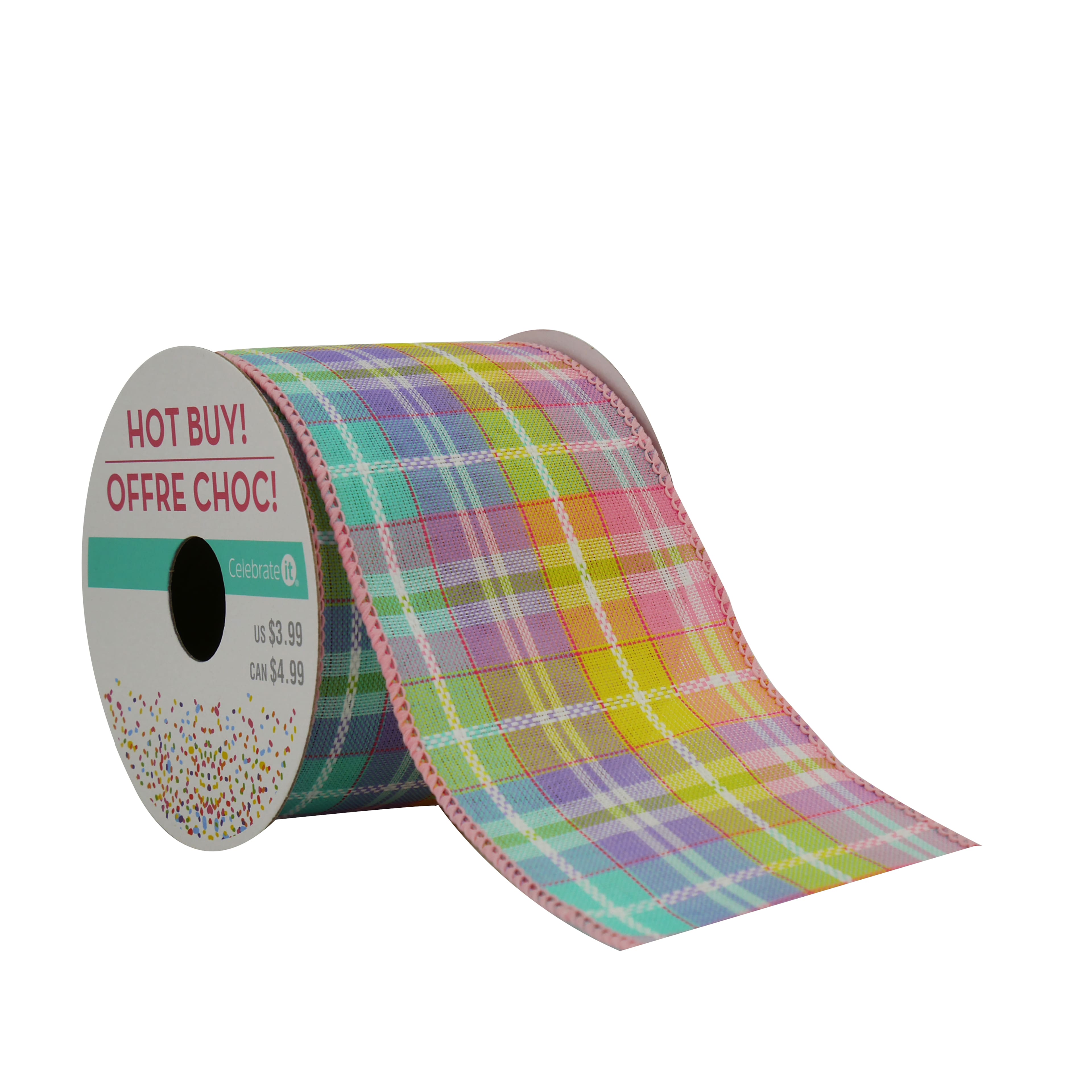 2.5&#x22; x 3yd. Plaid Wired Ribbon by Celebrate It&#xAE; Hot Buy!