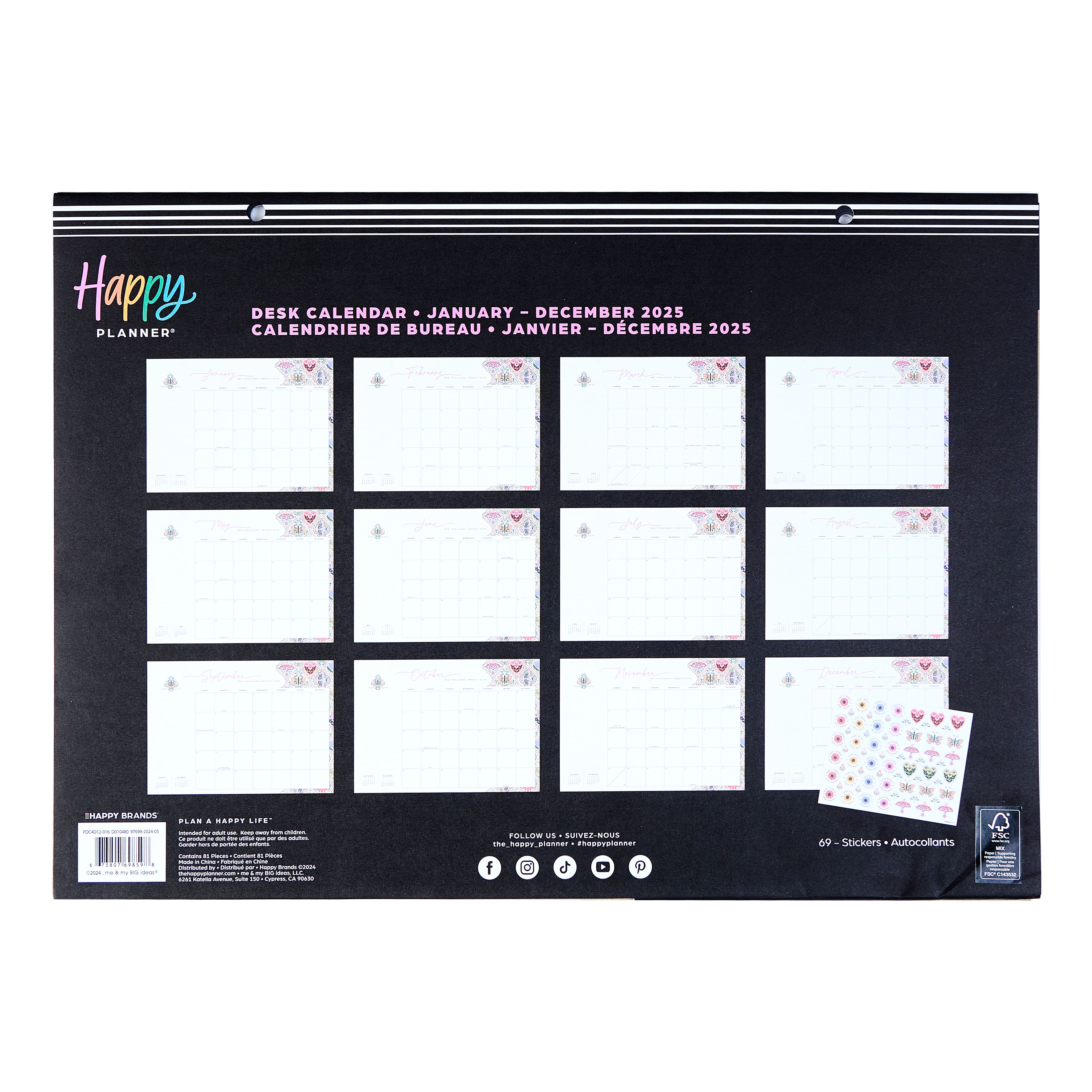 The Happy Planner&#xAE; Folk &#x26; Flora Desk Calendar