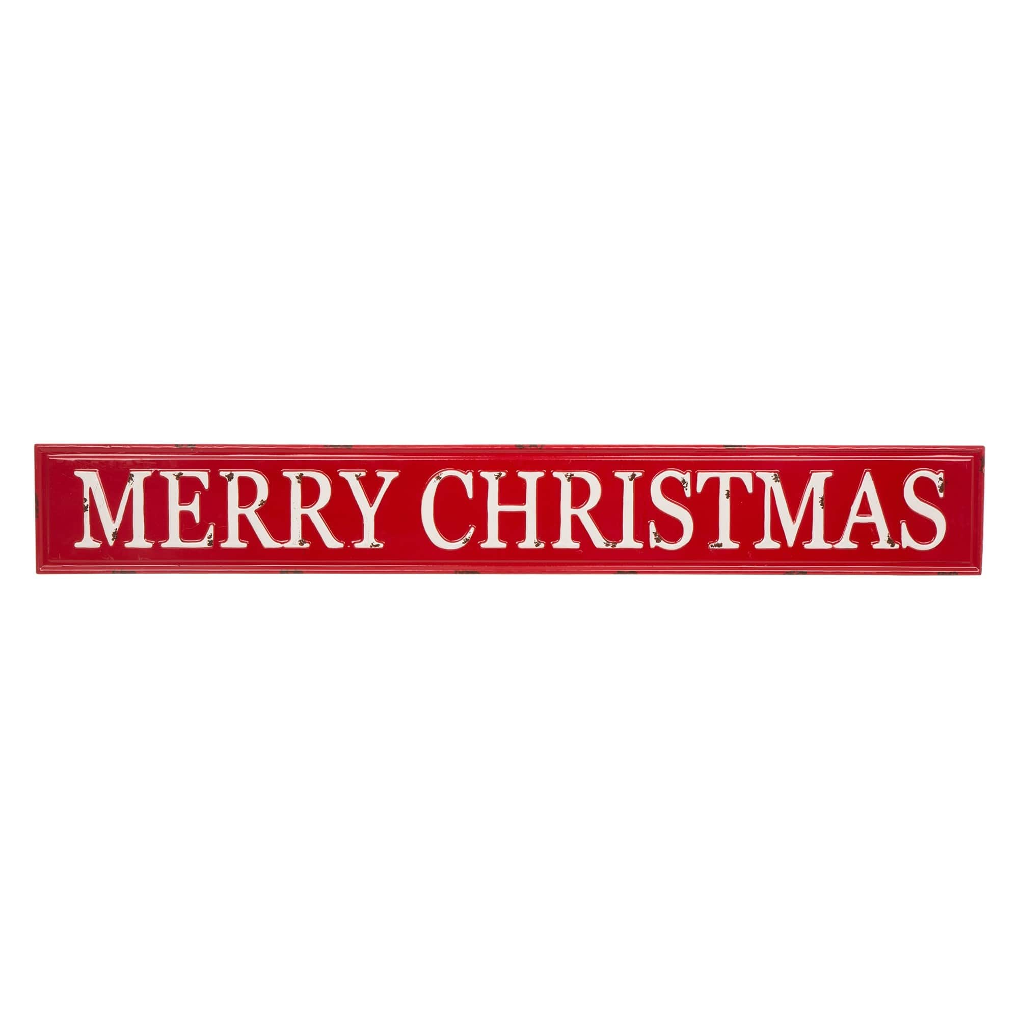 Glitzhome® 45.75" Merry Christmas Metal Wall Sign in Red | Michaels®