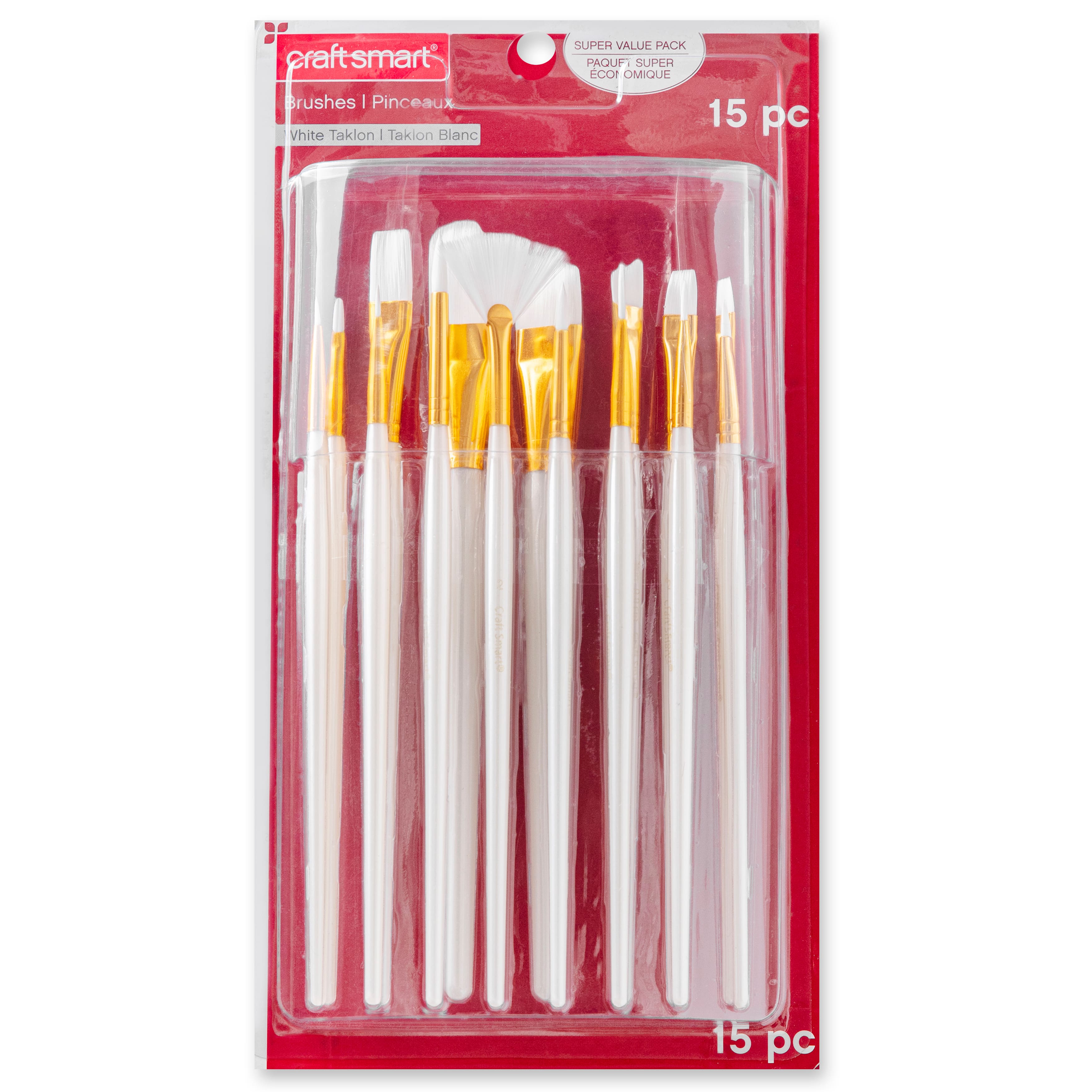 White Taklon 15 Piece Brush Pack by Craft Smart®