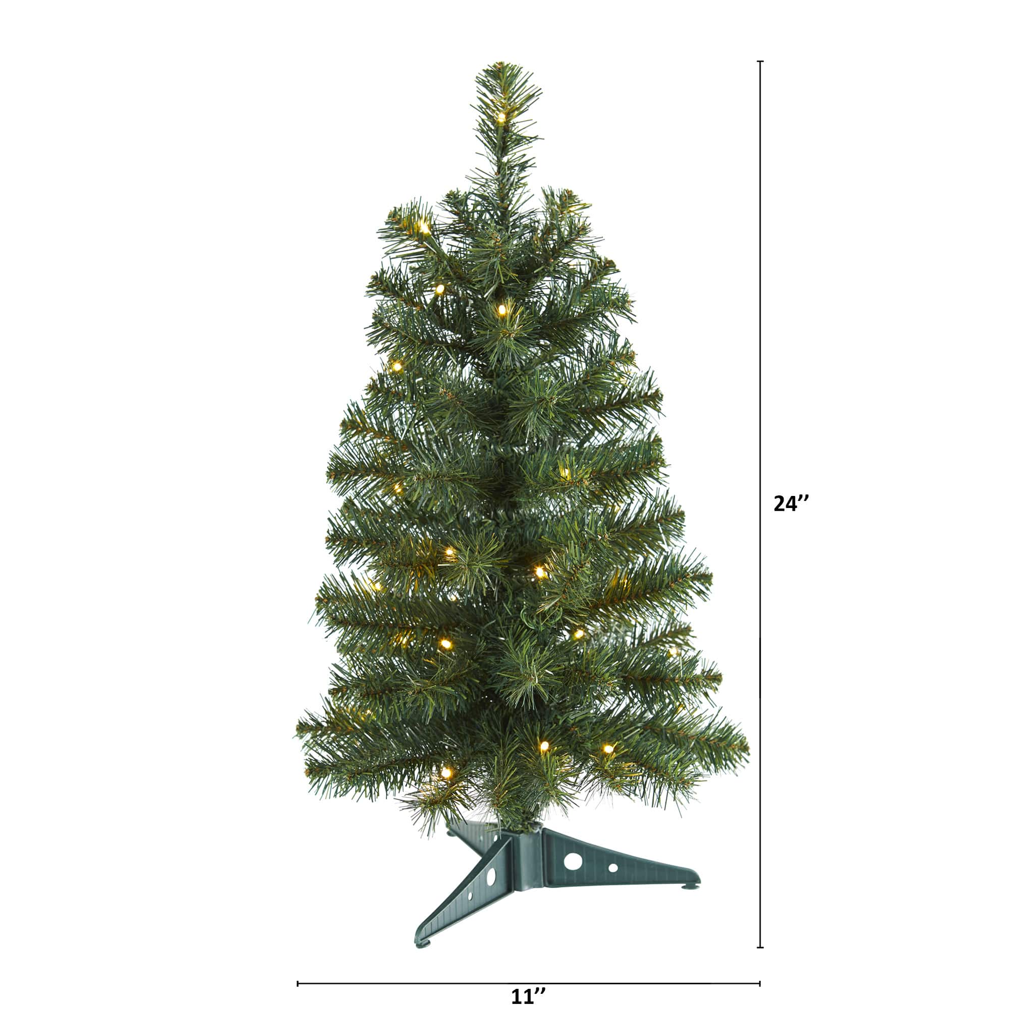 2ft. Pre-Lit Artificial Christmas Tree, Clear LED Lights