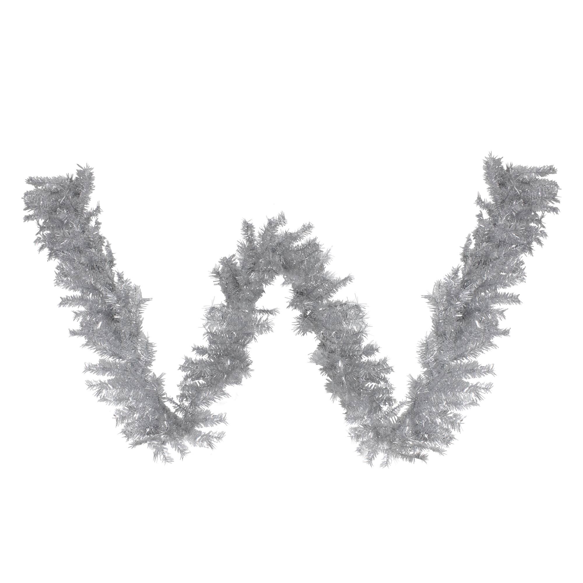 9ft. Silver Artificial Christmas Tinsel Garland