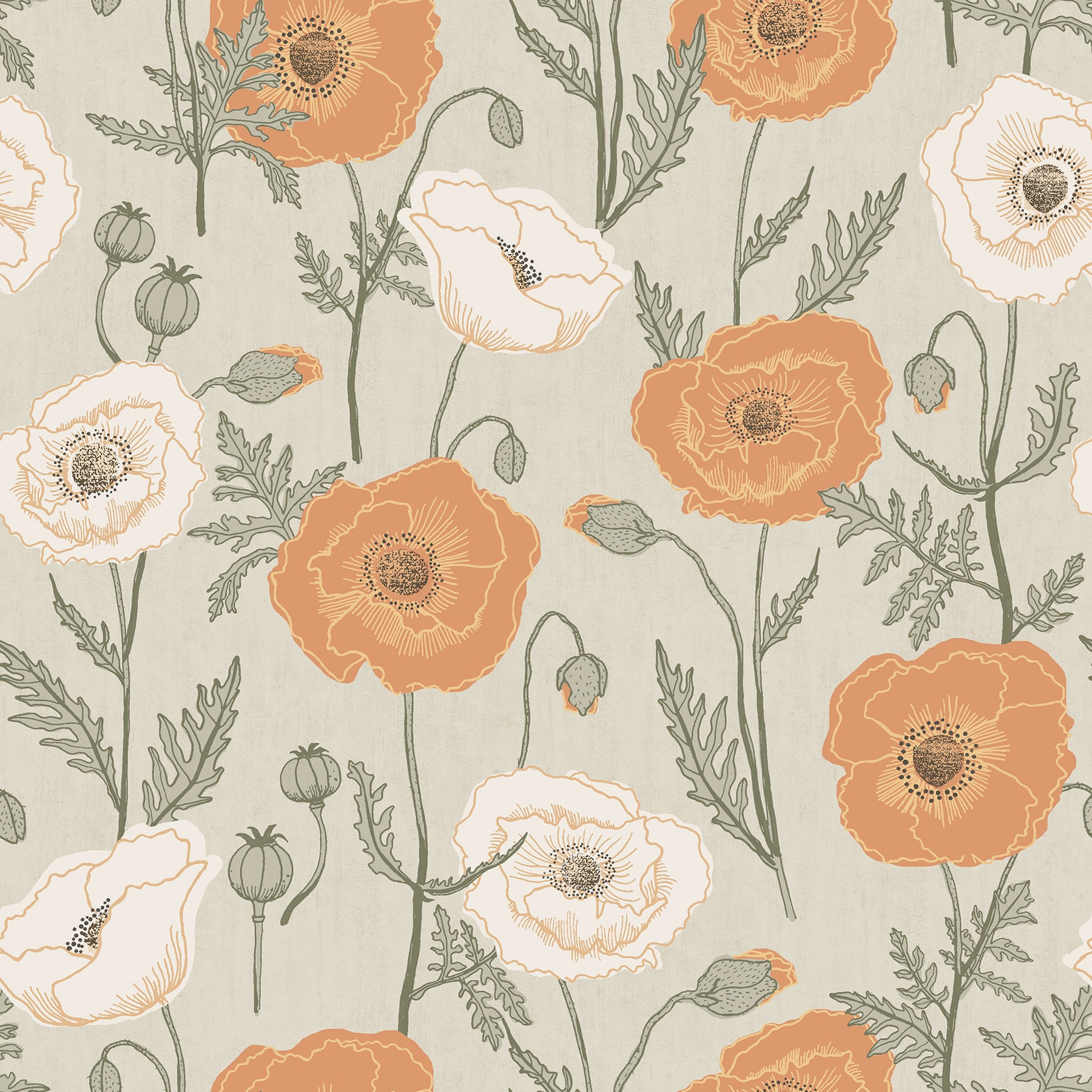 NuWallpaper Jen Hewett Poppy Field Peel &#x26; Stick Wallpaper