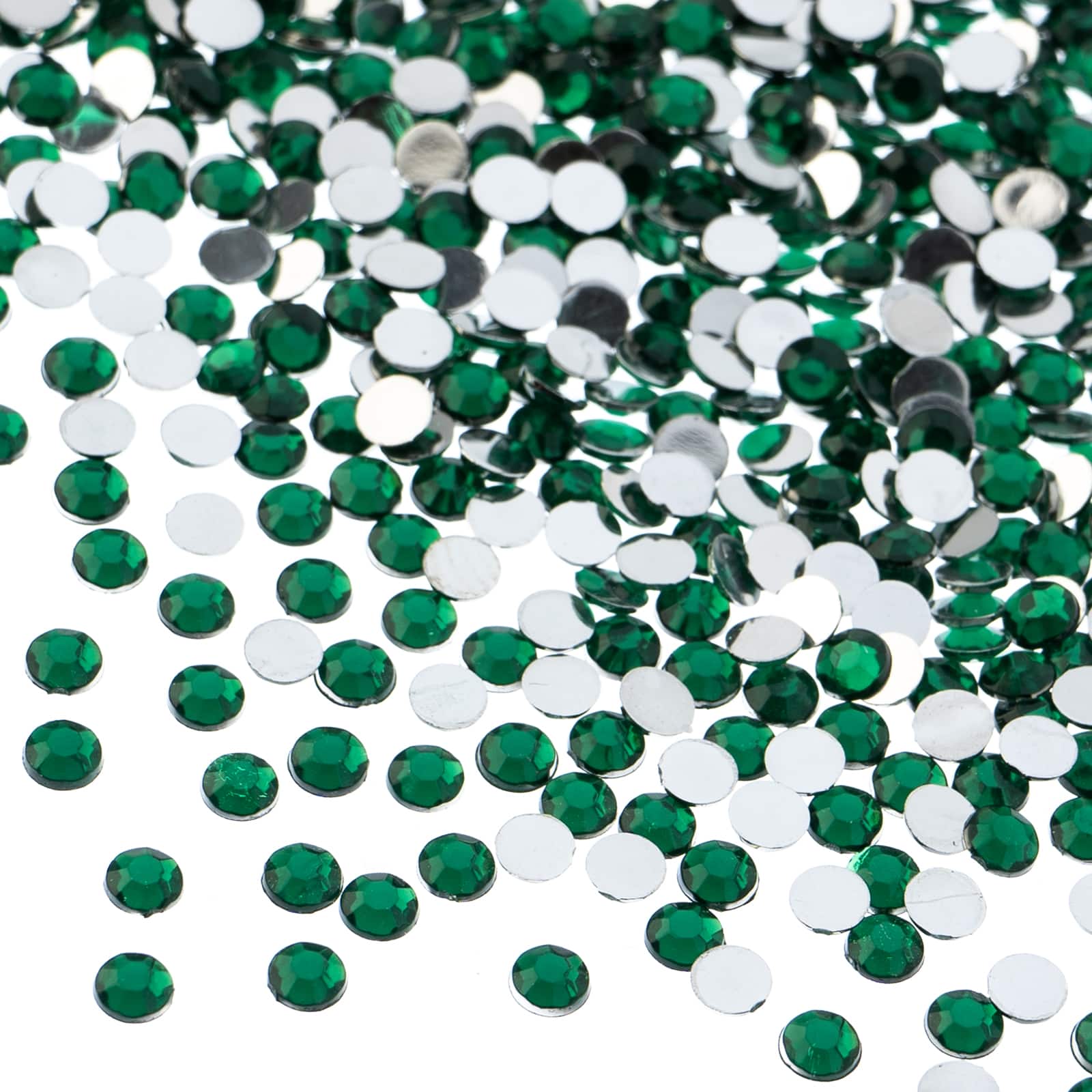 John Bead Acrylic Round Flat Back Rhinestones, 4mm