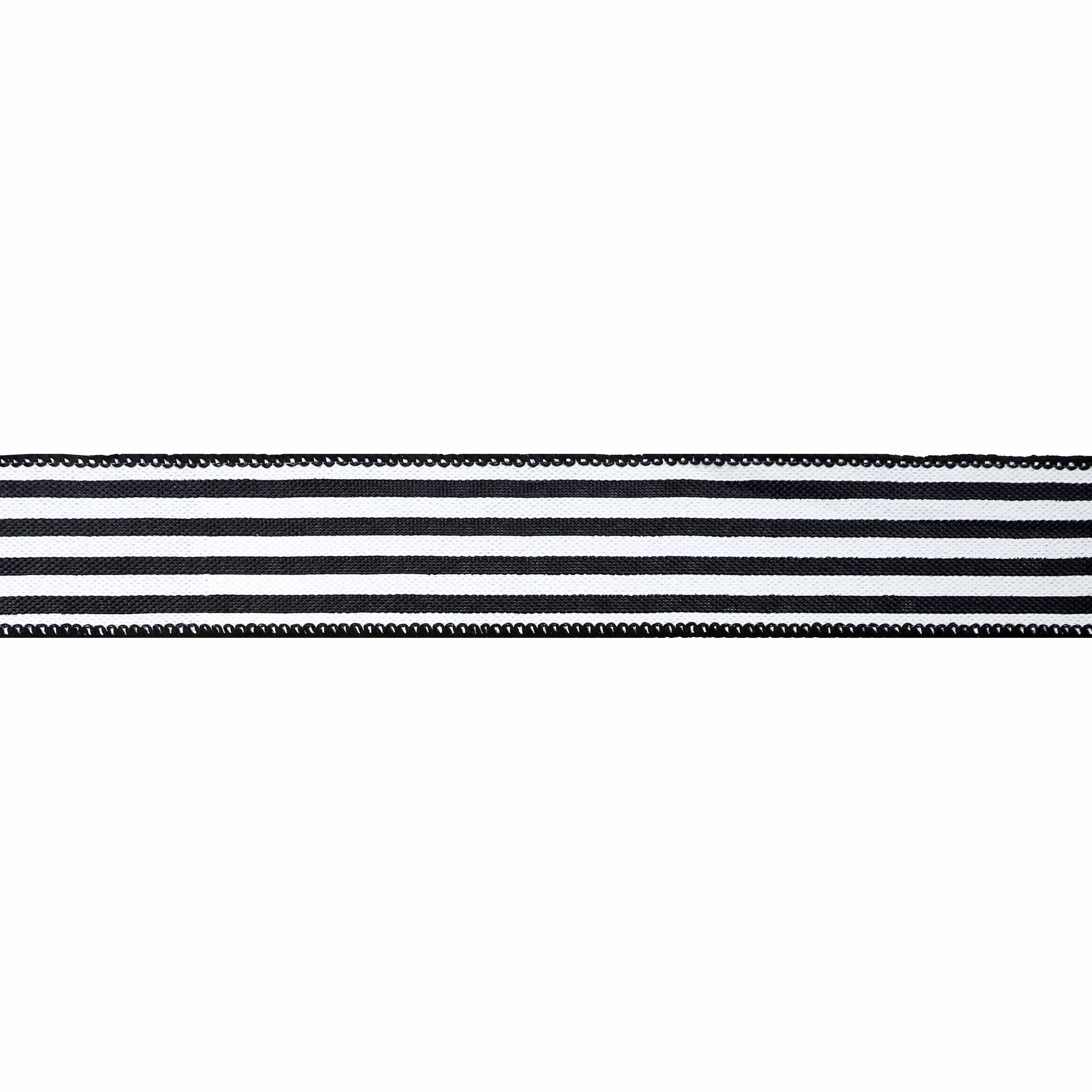12 Pack: 1.5&#x22; x 10yd. Faux Linen Wired Thin Striped Ribbon by Celebrate It&#xAE; Specialty