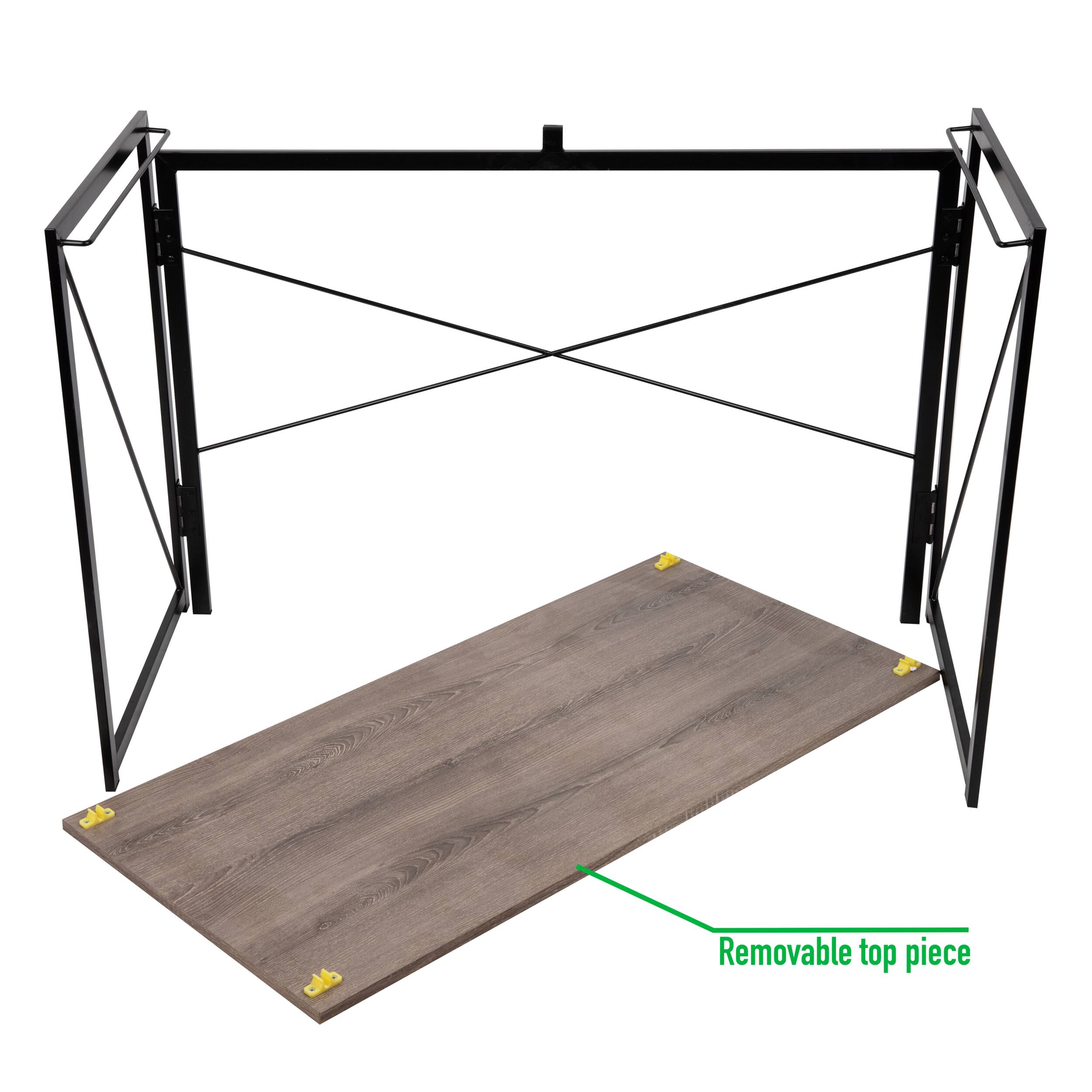 Mind Reader Black & Brown Collapsible Rustic Desk