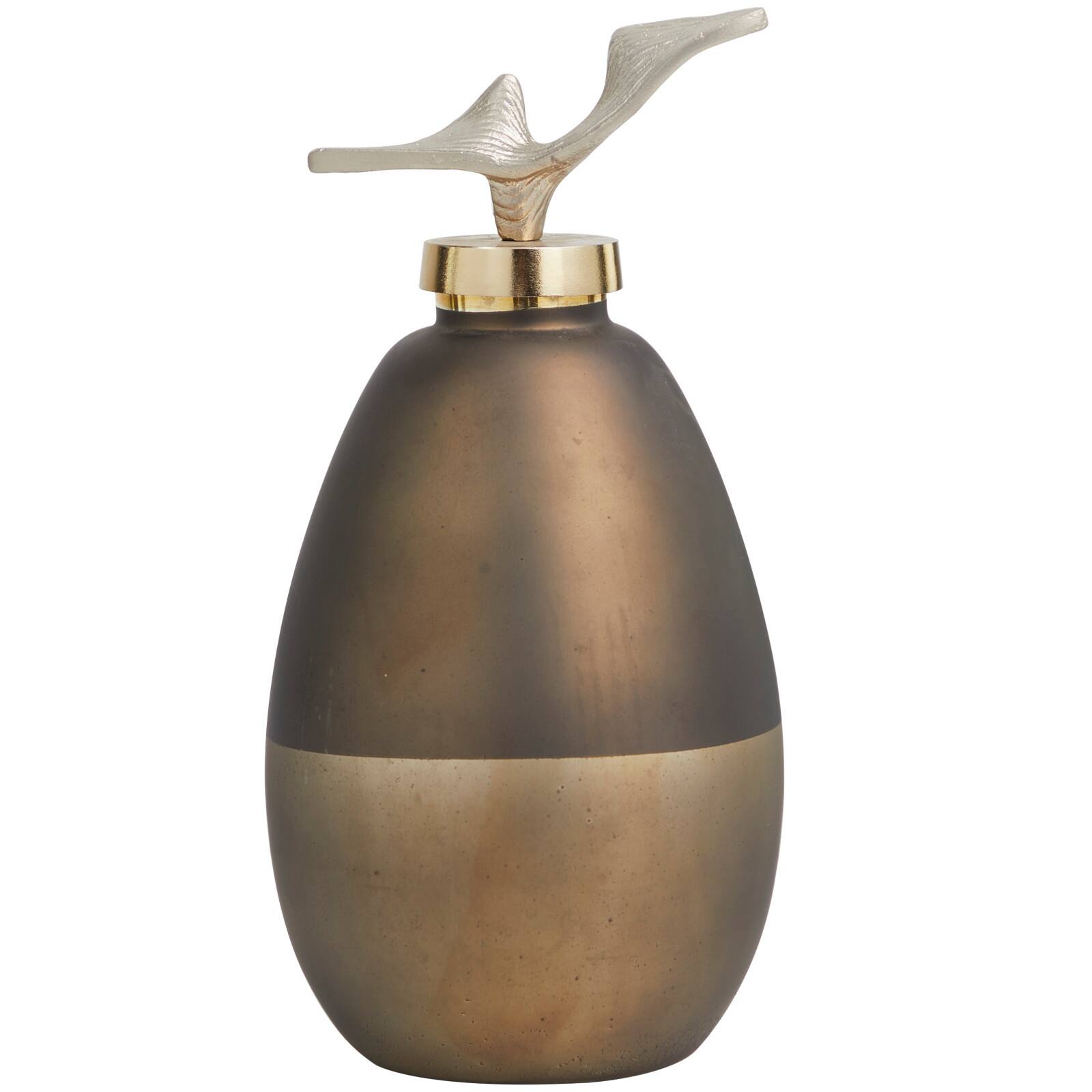 Bronze Glass Colorblock Abstract Decorative Jar