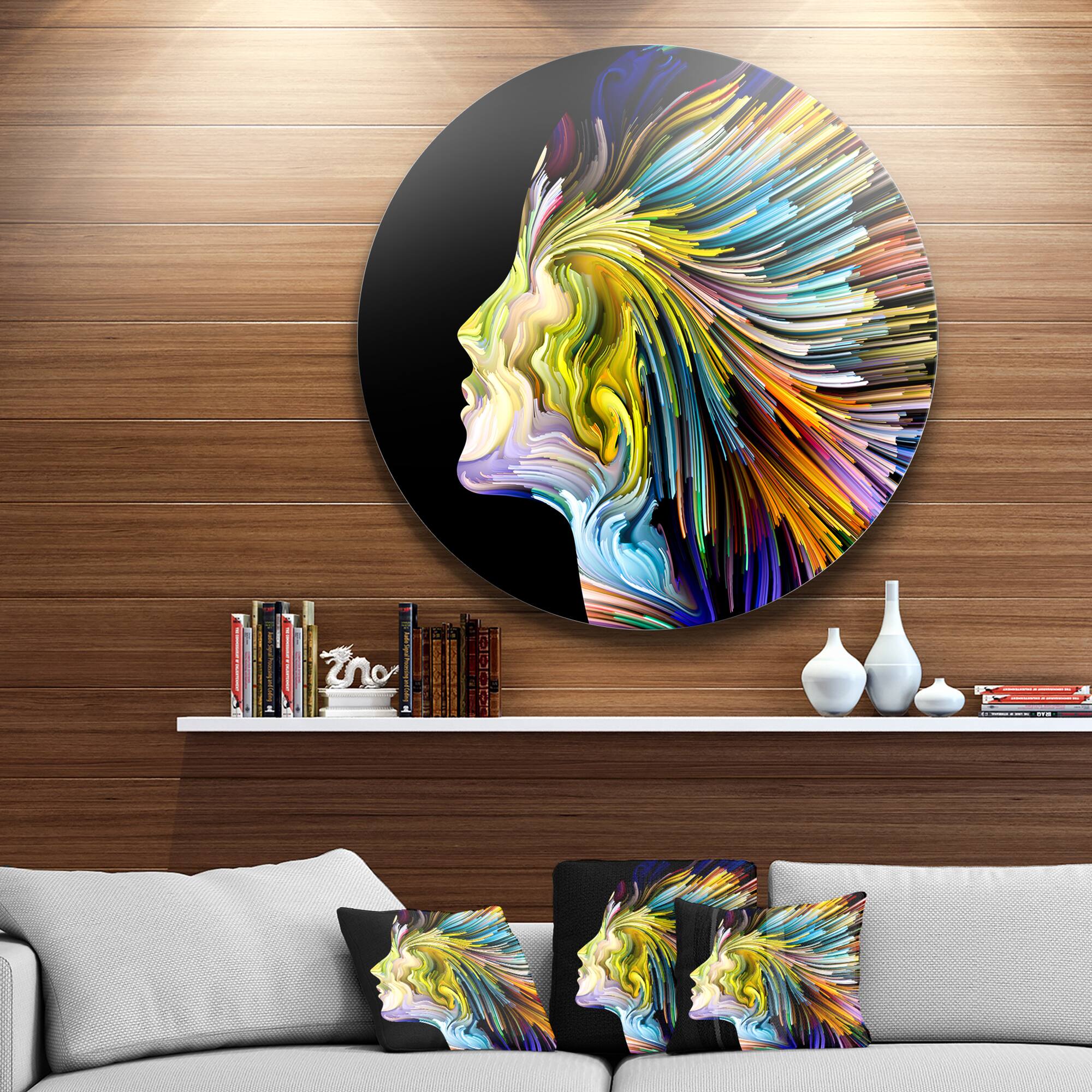Designart - Endless Imagination&#x27; Abstract Metal Circle Wall Art