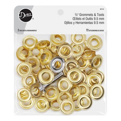 Dritz Set of 10 7/16 Extra-Large Eyelets Brass