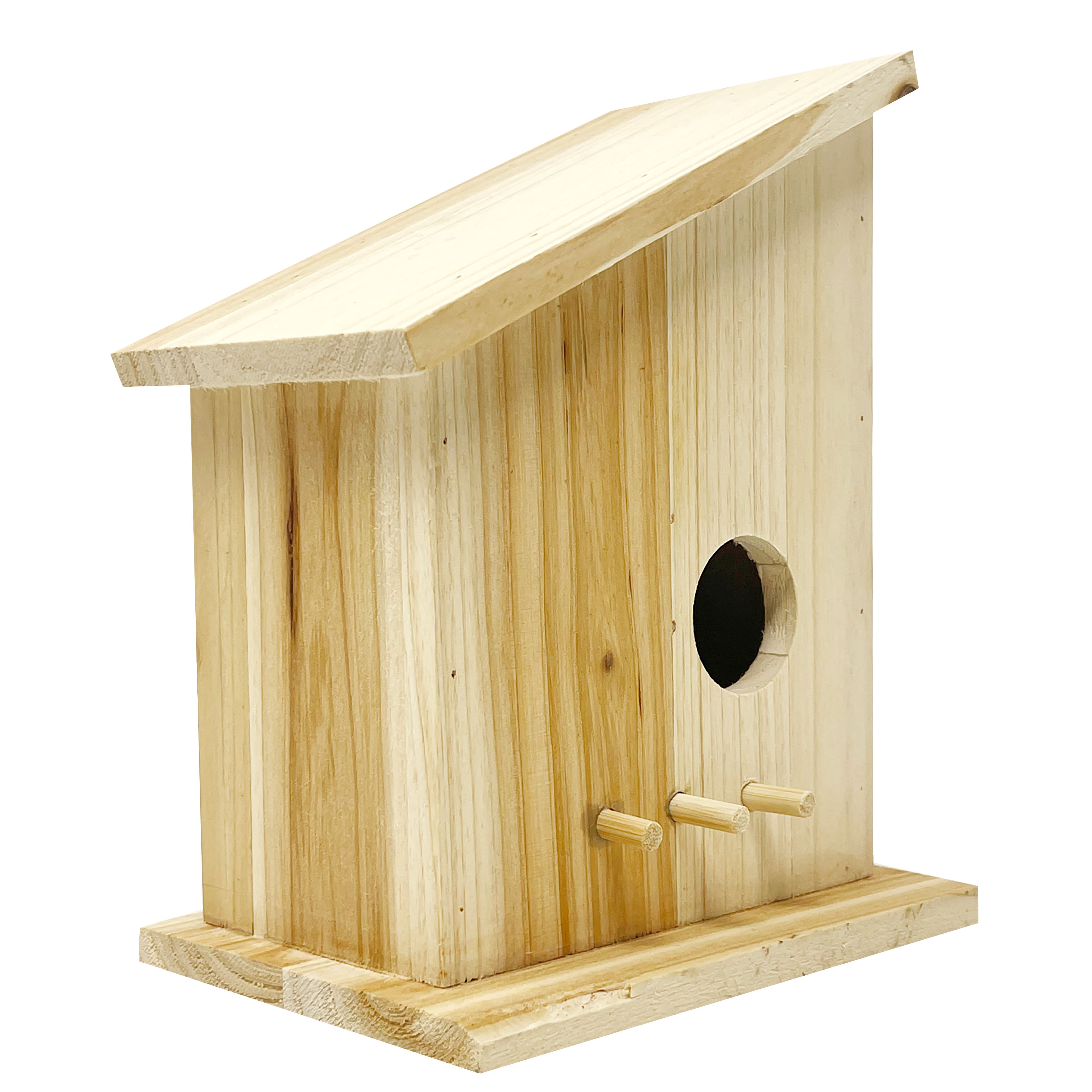 8&#x22; Unfinished Modern Side Angle Birdhouse