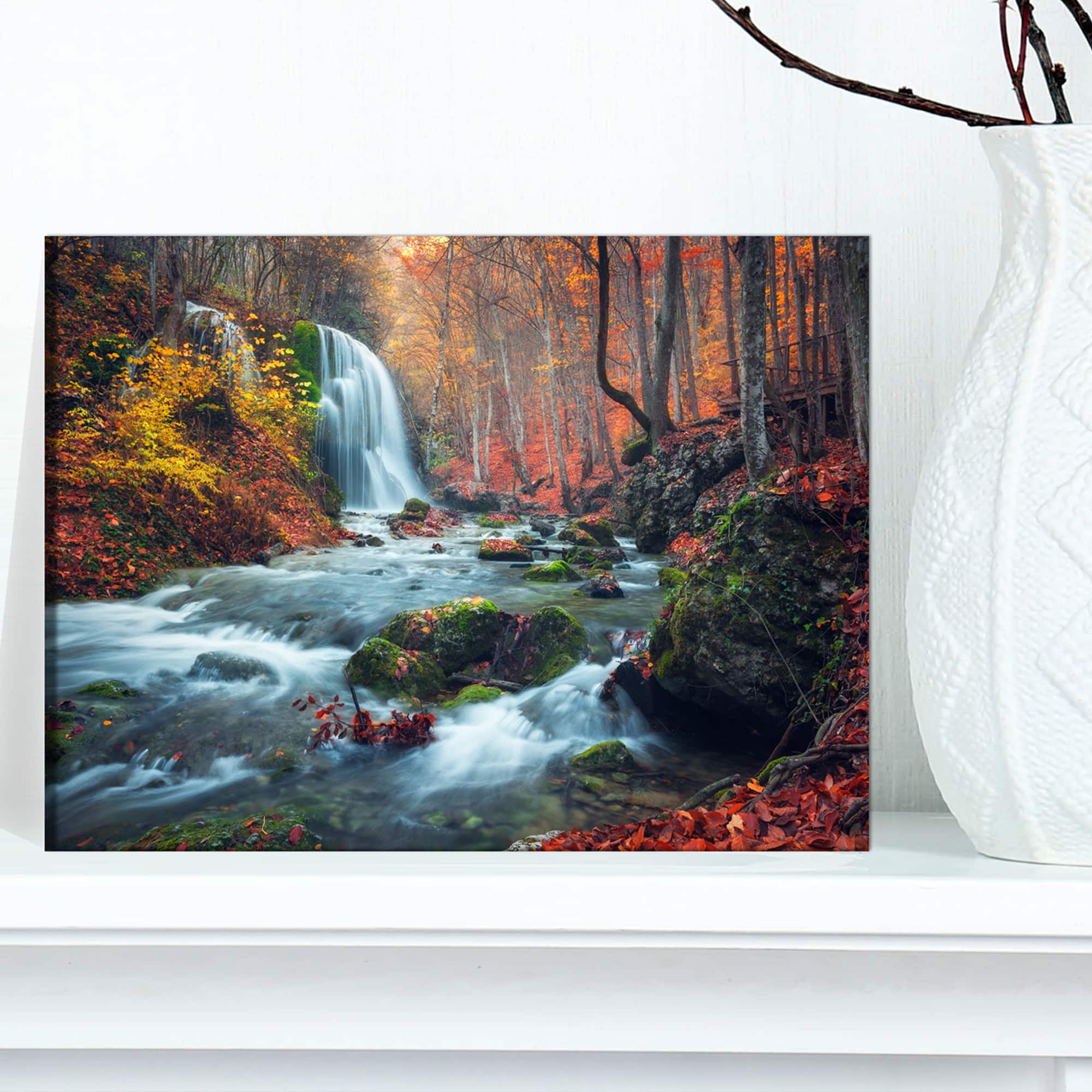 絵画 Mountain waterfall Mountain Landscape With Waterfall (56) | Shumu Fu | RoGallery