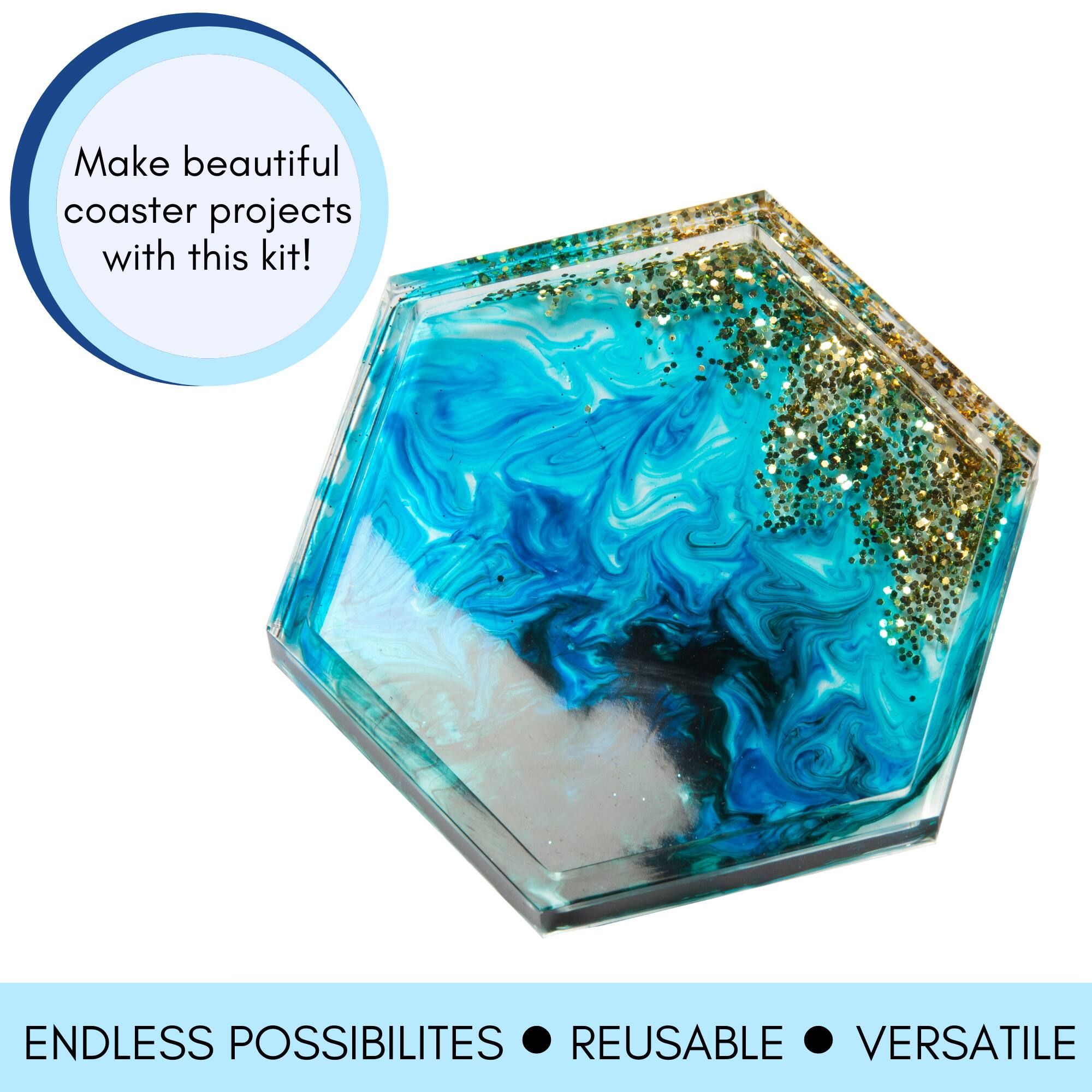 Mod Podge® Blue & Gold Do-It-Yourself Hexagon Coaster Kit