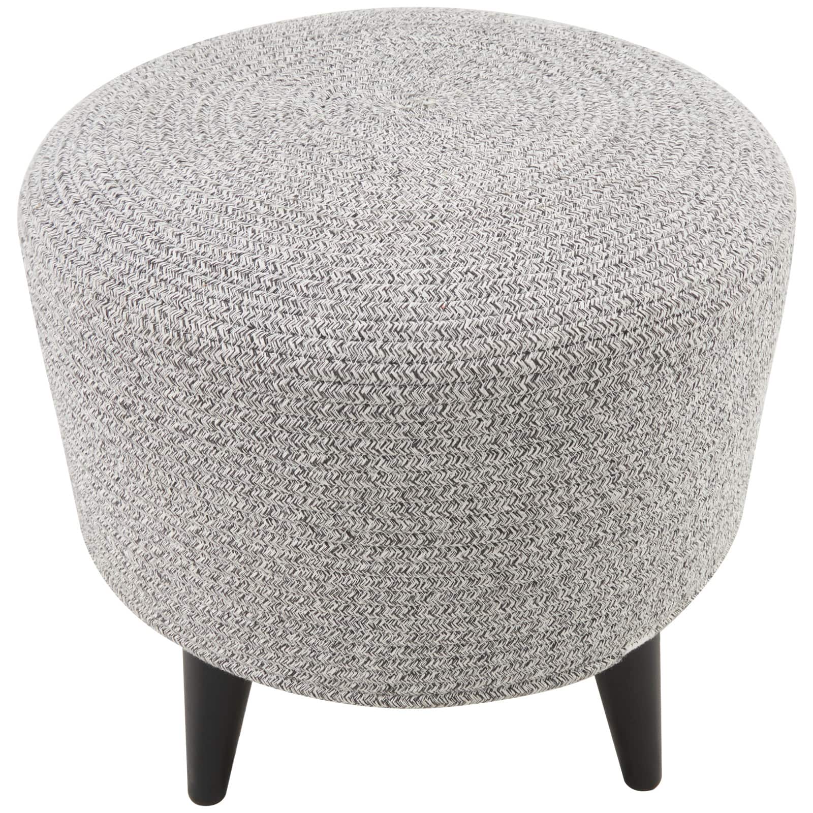 17&#x22; Chevron Textured Fabric Stool with Black Wooden Legs