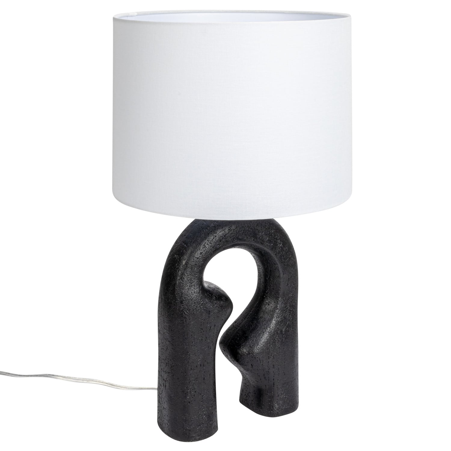 24" Abstract Sculptural Table Lamp with Drum Shade