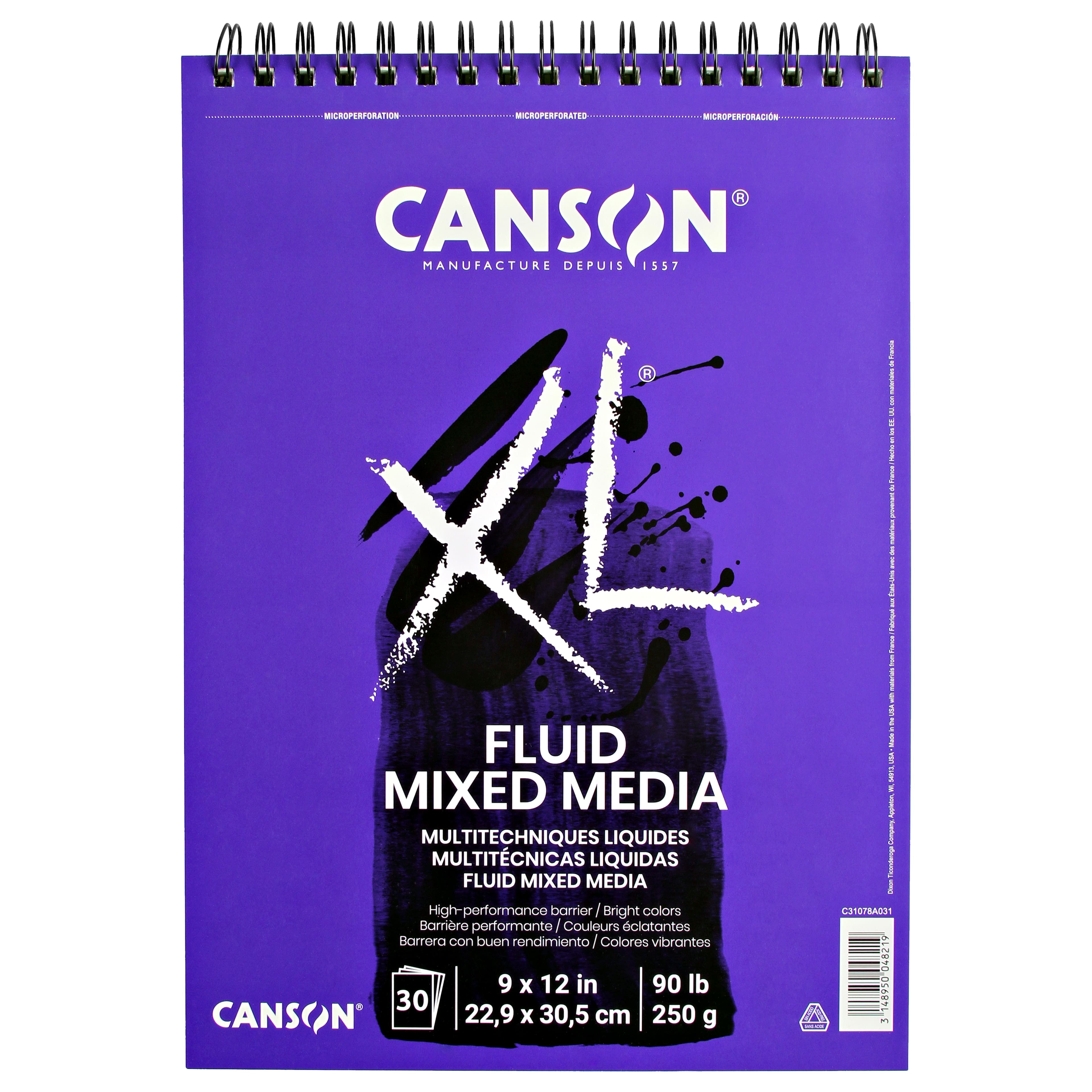 12 Pack: Canson® XL® Fluid Mixed Media Paper Pad, 9" x 12"