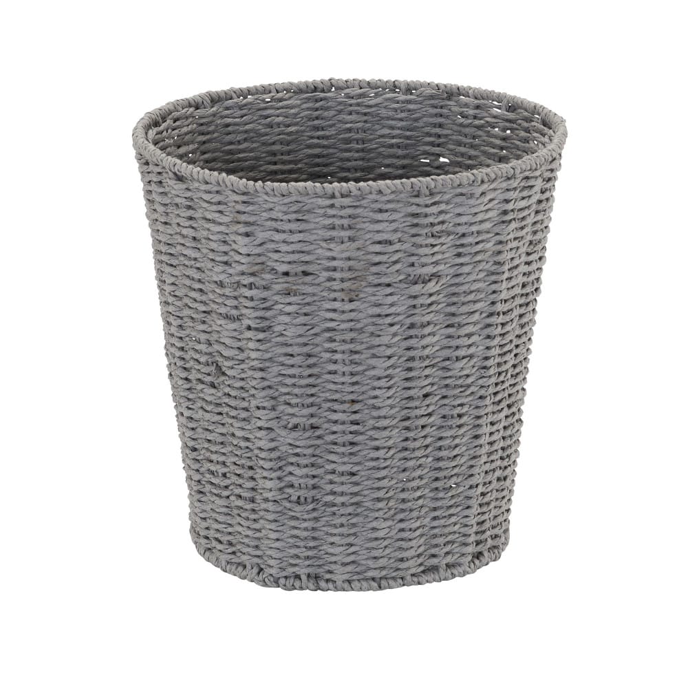 Household Essentials Gray Woven Paper Rope Waste Basket