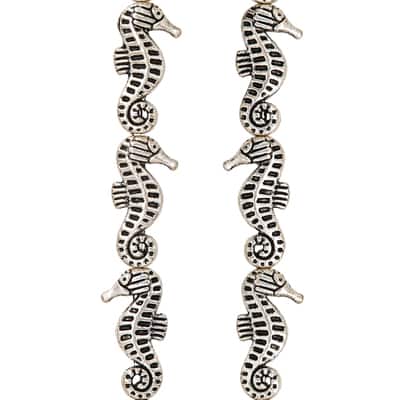 Antique Silver Seahorse Metal Beads, 21mm by Bead Landing™ image